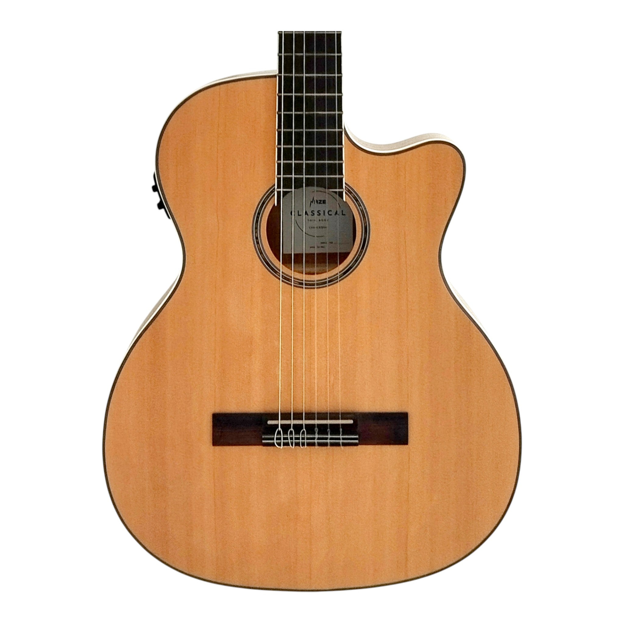 Haze Solid Spruce Arched Back Thin Body Classical Guitar w/ Built-In Pickups & Tuner in Matte - C551BCEQSM