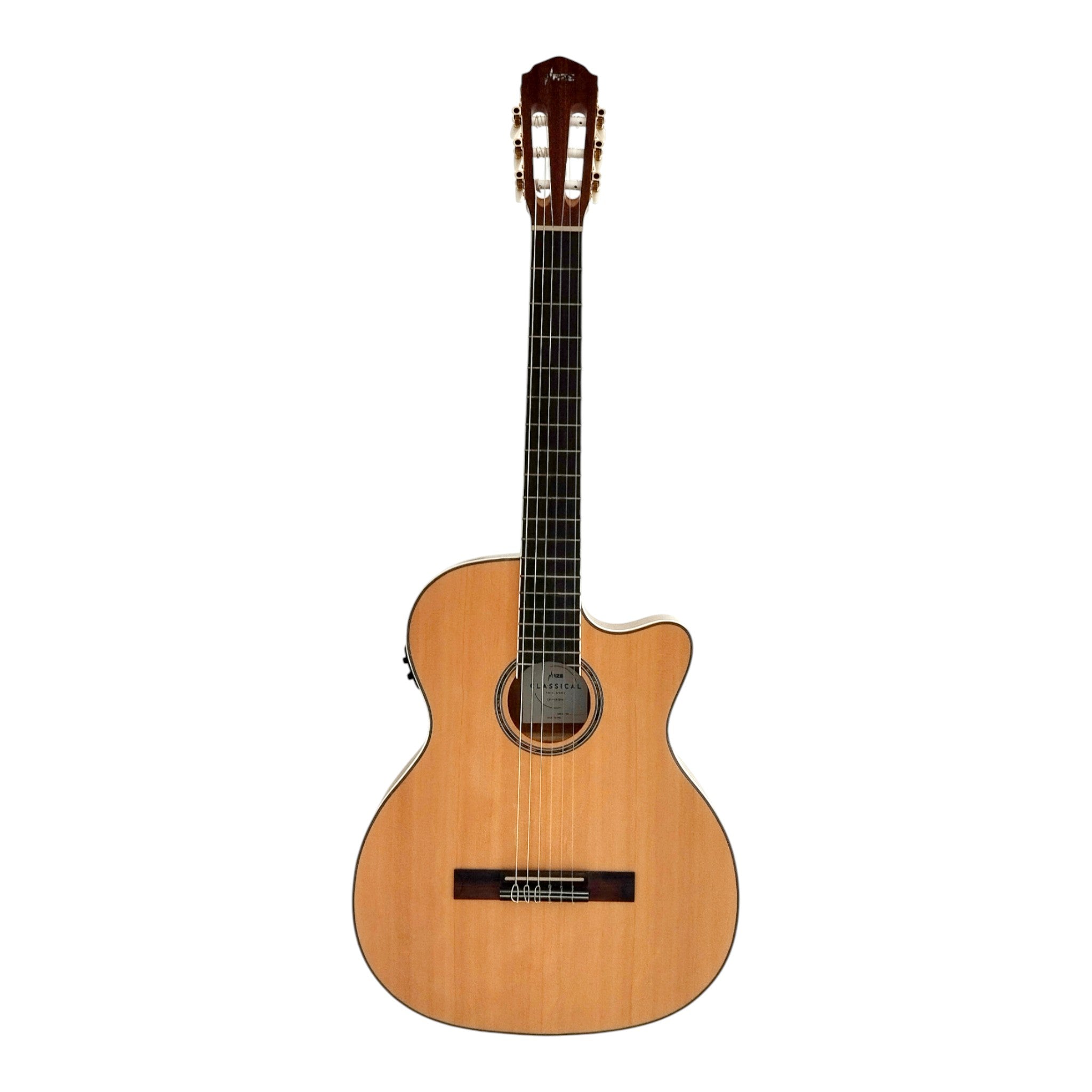 Haze Solid Spruce Arched Back Thin Body Classical Guitar w/ Built-In Pickups & Tuner in Matte - C551BCEQSM
