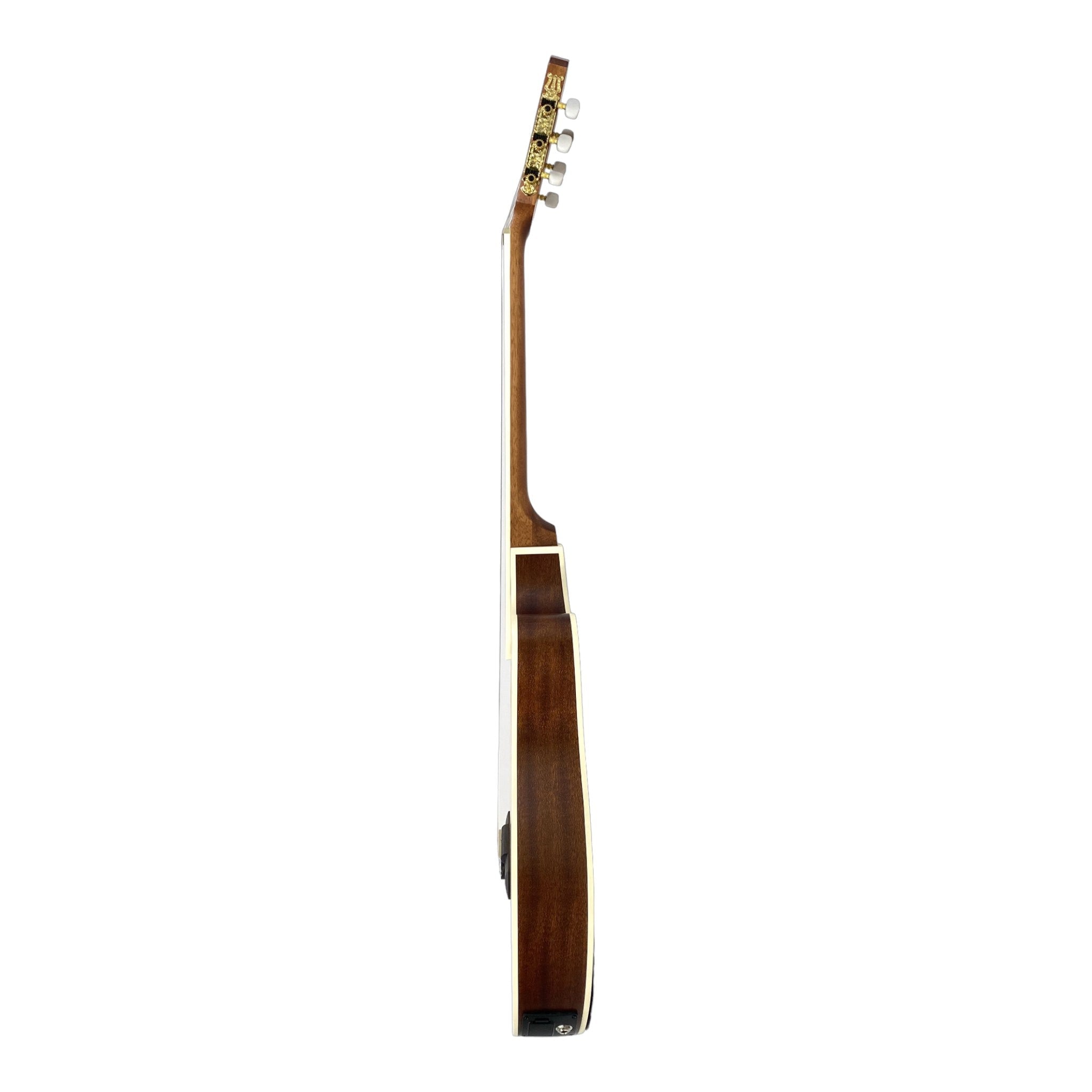 Haze Solid Spruce Fretless Arched Back Thin Body Classical Guitar w/ Built-In Pickups & Tuner in Matte - C551BCEQSMFL
