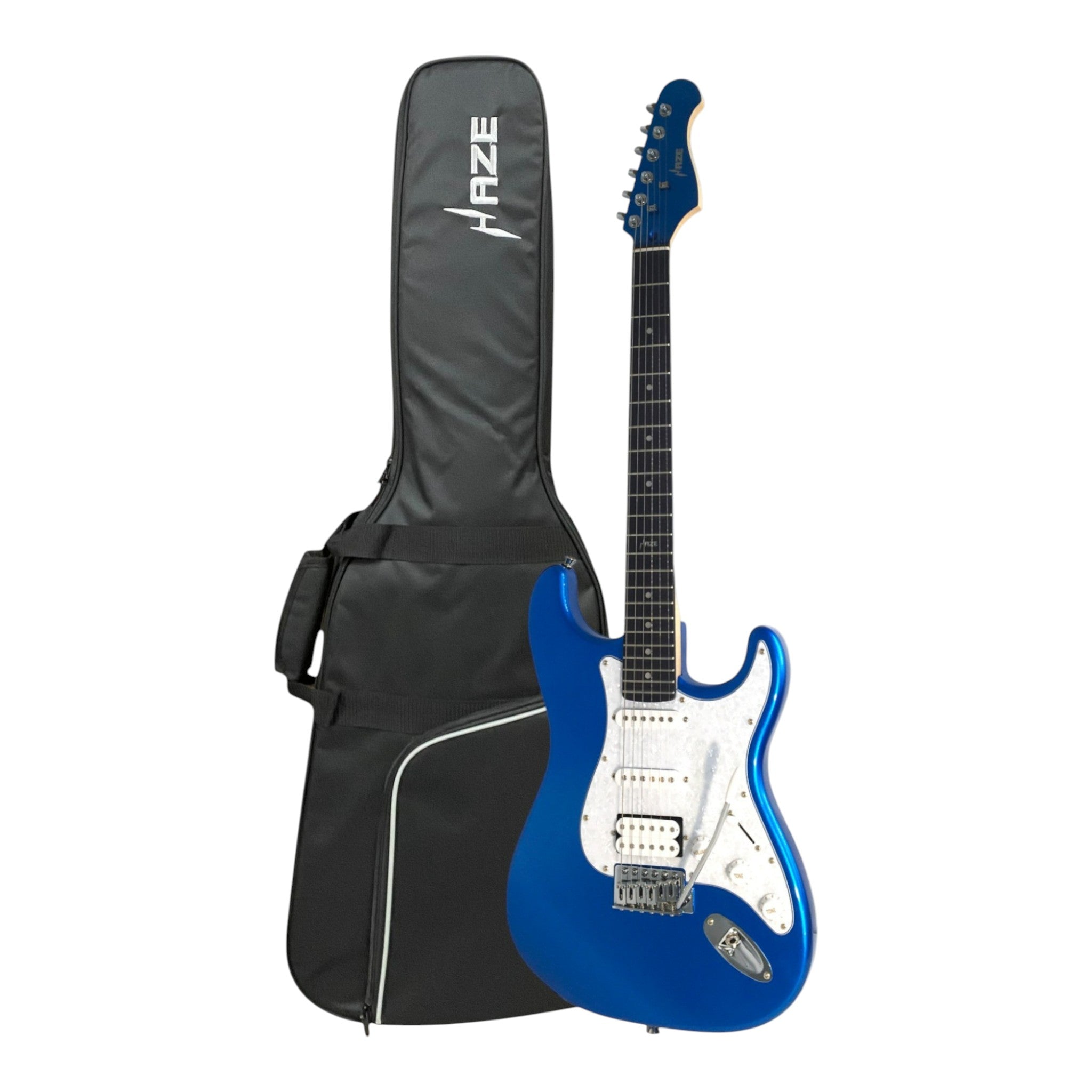 Haze E211 Classic Blue HST Electric Guitar with Accessories + 10W Amp. (Optional)