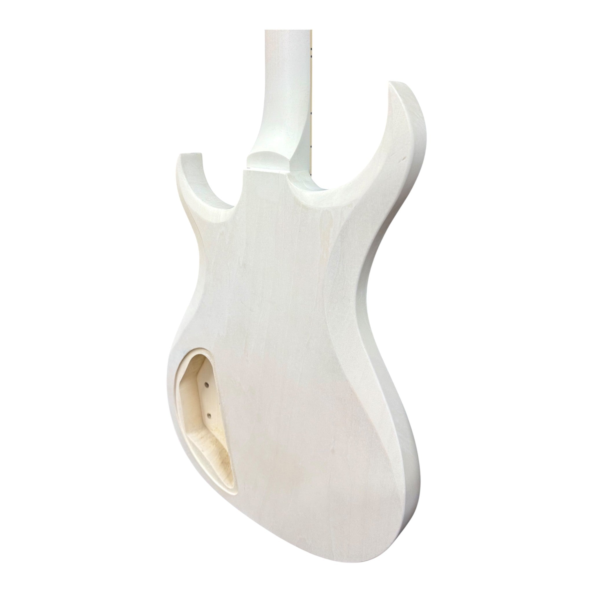 E575DIY White-Primed Poplar Body Set-Neck HGS H-H Electric Guitar DIY Kit - Complete No-Soldering w/ 3-Ply Ebony Trims & Chrome Hardware