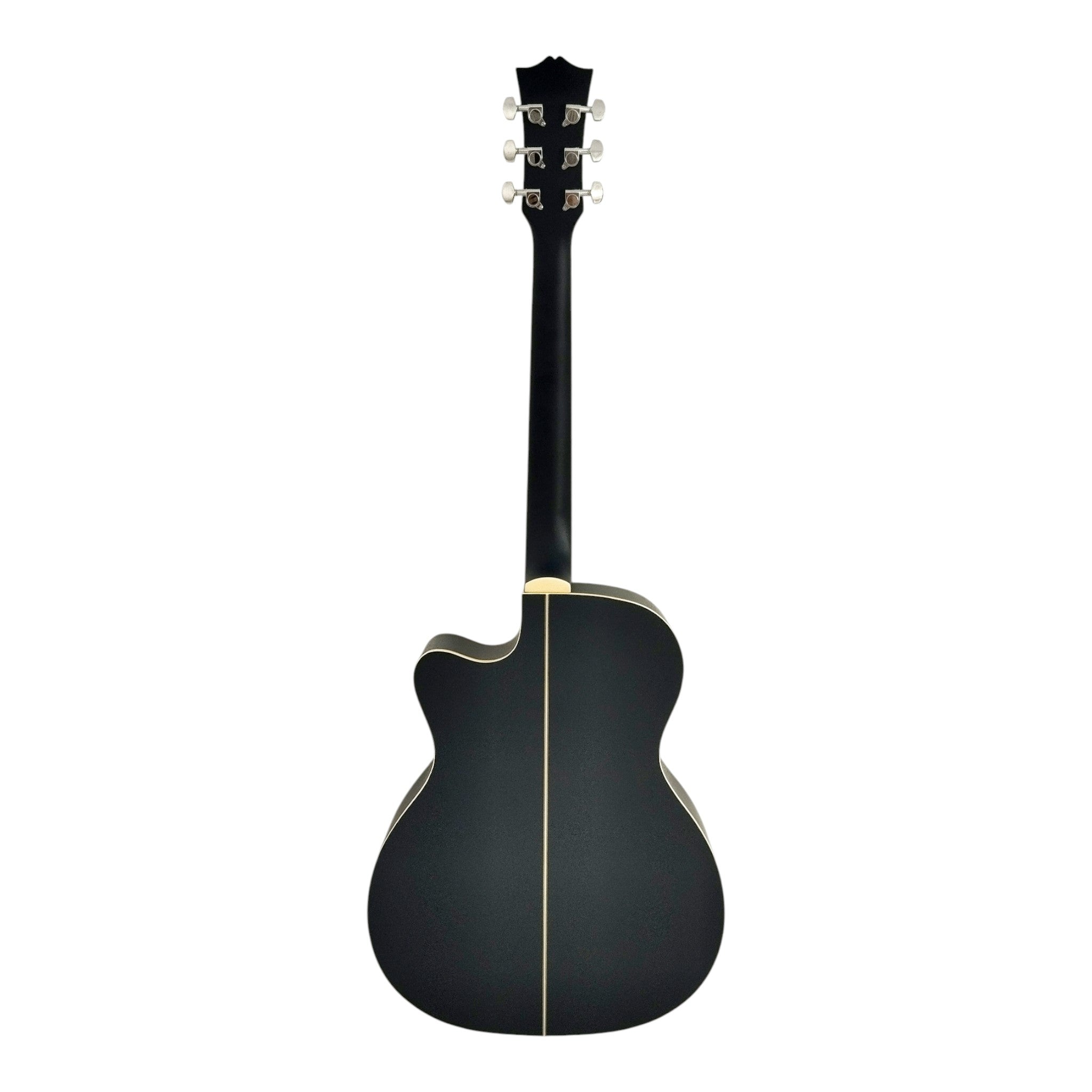 Haze F560CEQMBK Spruce Top Built-In Pickup/Tuner OM Cutaway Acoustic Guitar - Black with Accessories and 10W Amp. (Optional)