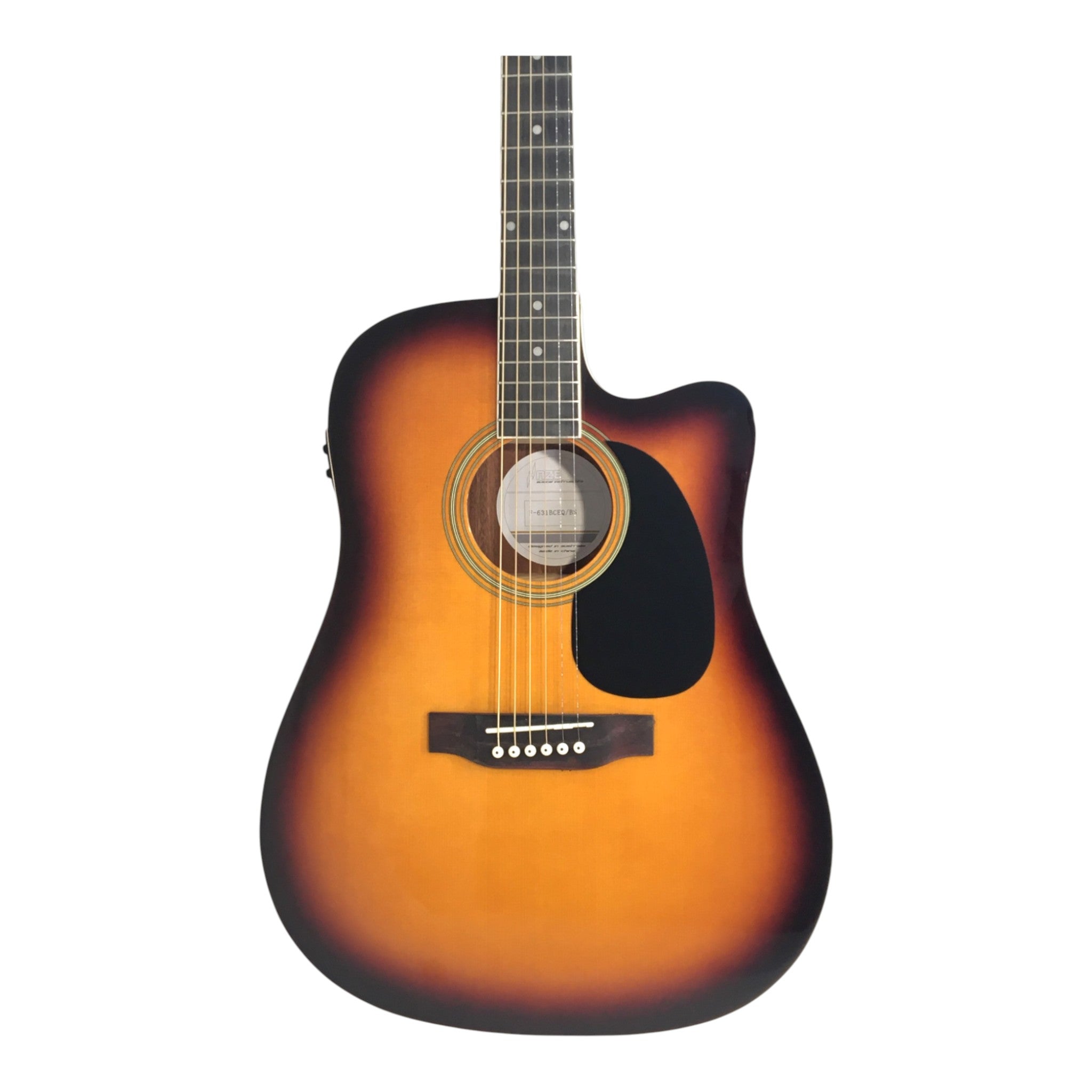 Haze F631BCEQBSGA15T Thin Body Acoustic Guitar, Sunburst, EQ, Cutaway + 15W Amplifier, Free Gig Bag, Picks