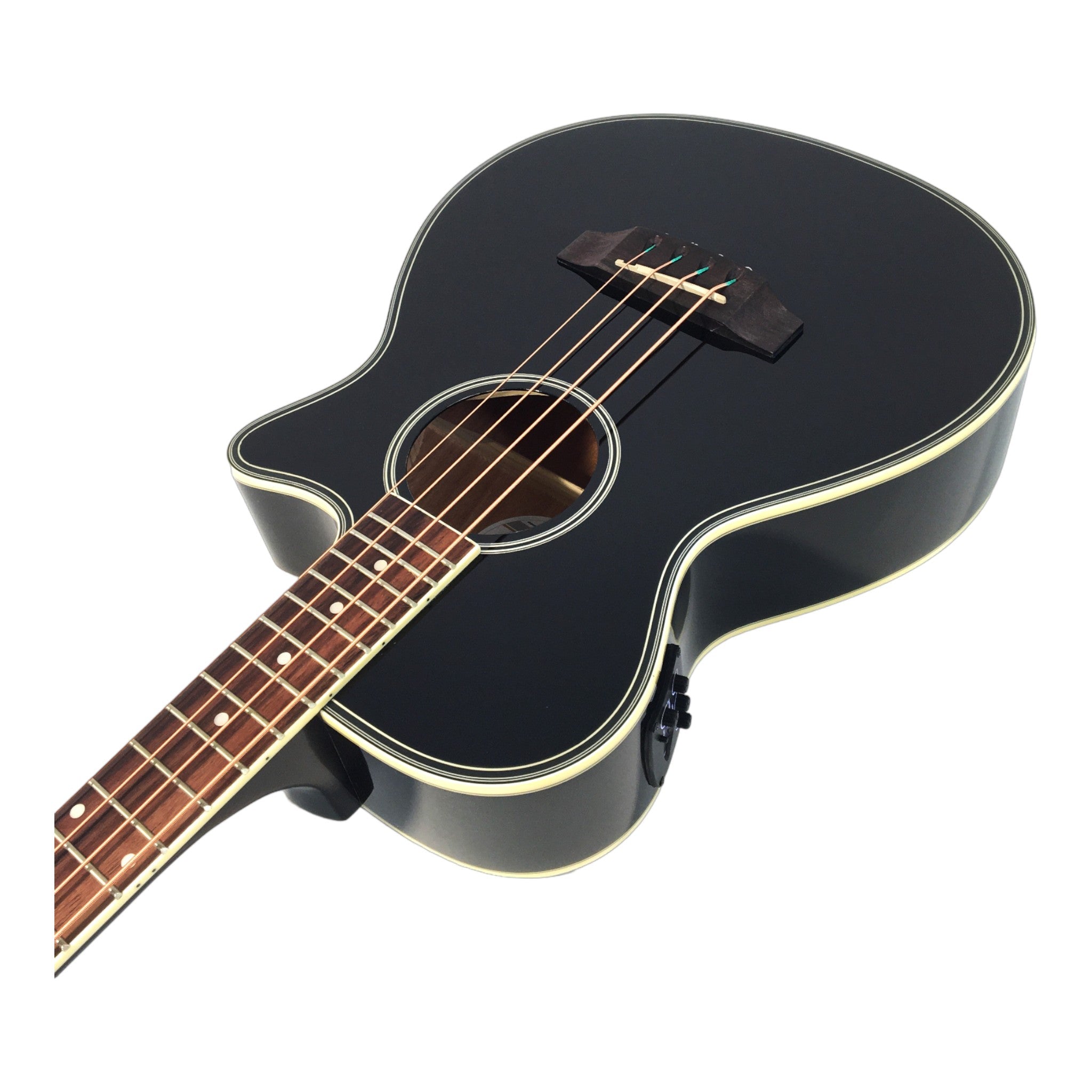 Haze FB711BCEQBK34 4-String Electric-Acoustic Bass Guitar with EQ, comes with bag, picks