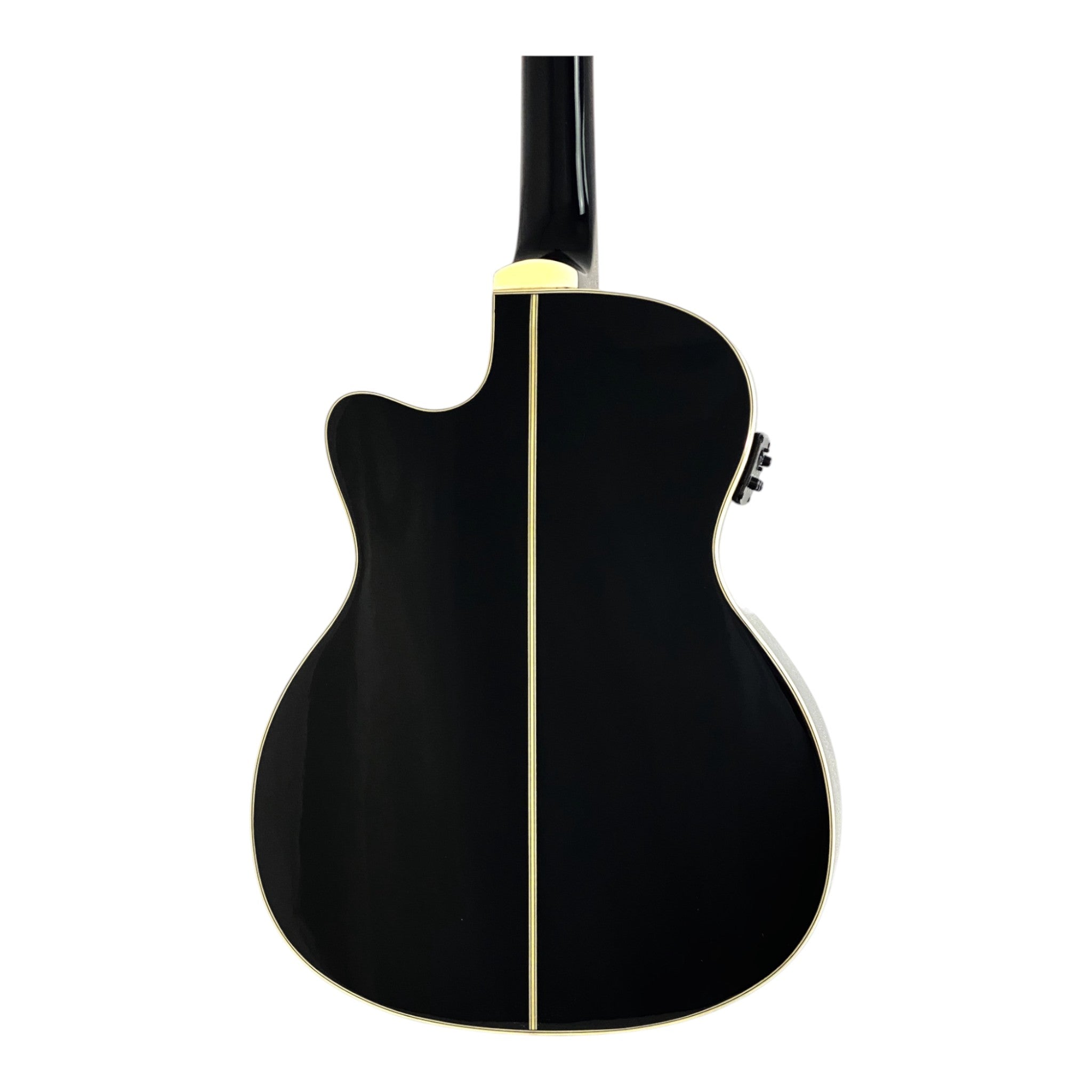 Haze FB711BCEQBK44 4-String Electric-Acoustic Bass Guitar, Black + Free Gig Bag