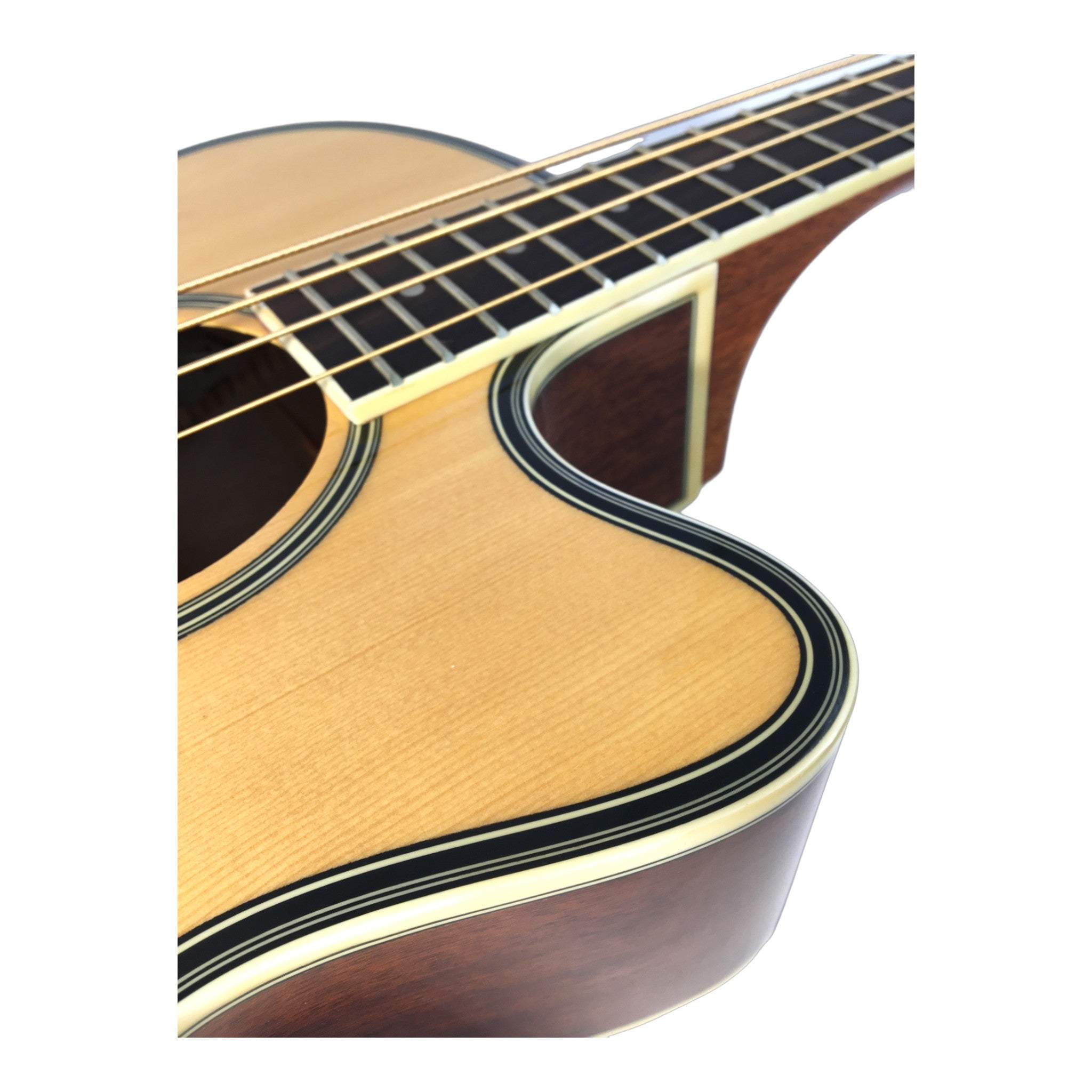 Haze FB711BCEQN44 4-String Electric-Acoustic Bass Guitar, Natural + Free Gig Bag, picks and strap