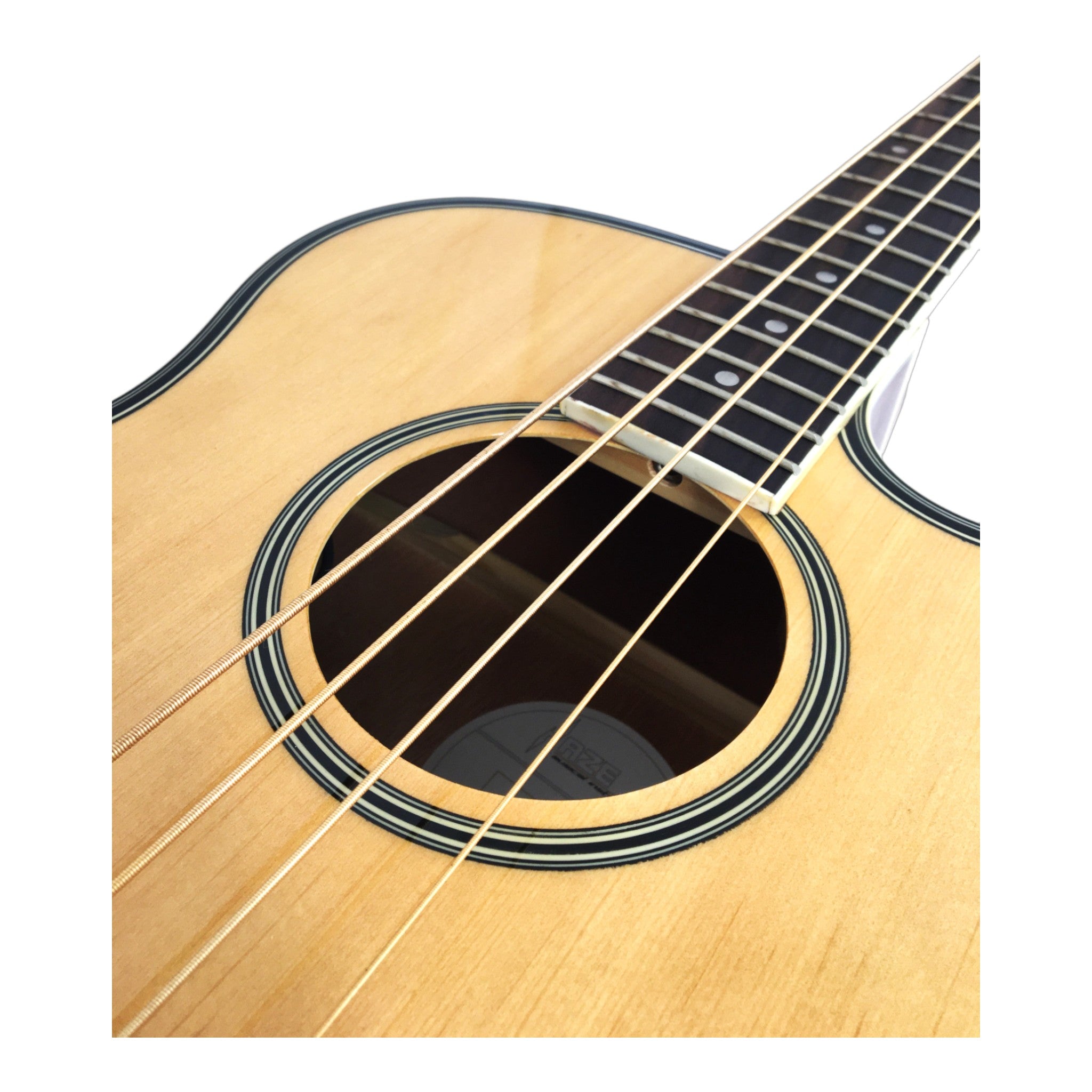Haze FB711BCEQN44 4-String Electric-Acoustic Bass Guitar, Natural + Free Gig Bag, picks and strap