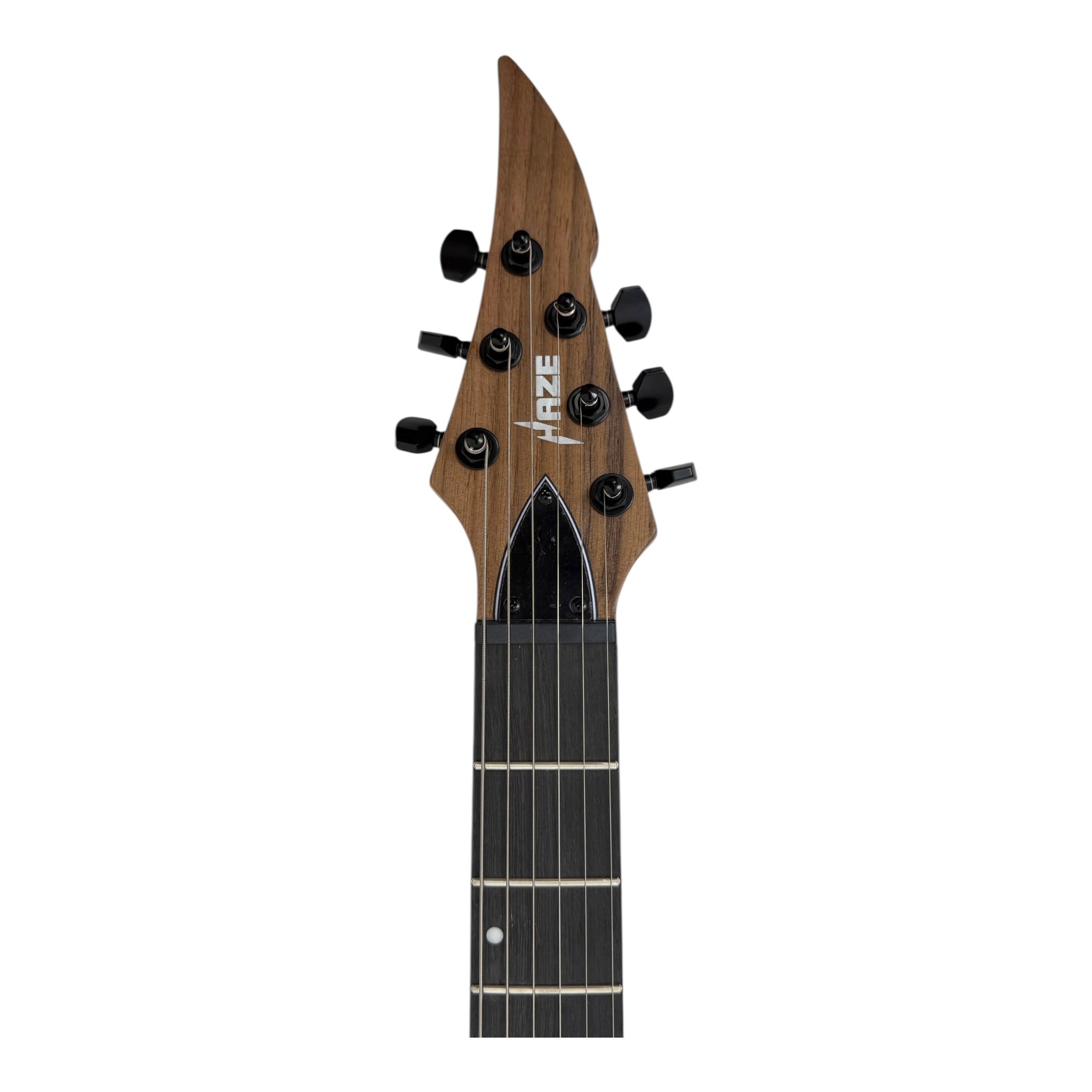 Haze FV6MS Woodgrain "Foxglove" Okoume V-Shaped Electric Guitar w/ Belcat Coil Pickups