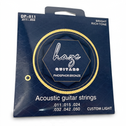 Haze Guitar Australia DP011 custom light phosphor bronze acoustic guitar strings in dark blue packaging