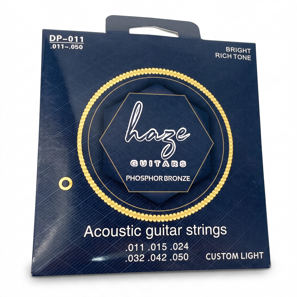 Haze Guitar Australia DP011 custom light phosphor bronze acoustic guitar strings in dark blue packaging