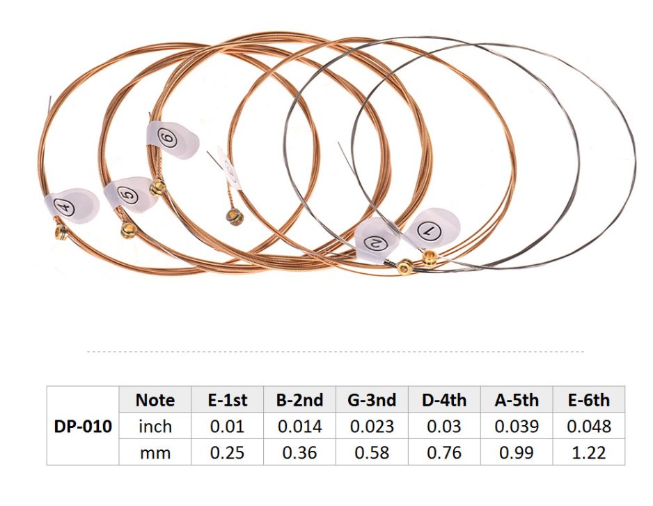 Haze Guitar Australia DP010 extra light acoustic guitar strings set with phosphor bronze winding and steel cores