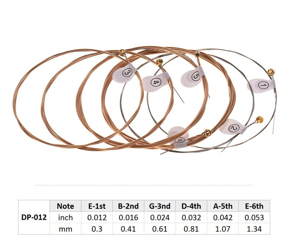 Haze Guitar Australia DP012 light acoustic guitar strings set with phosphor bronze winding and anti-rust coating