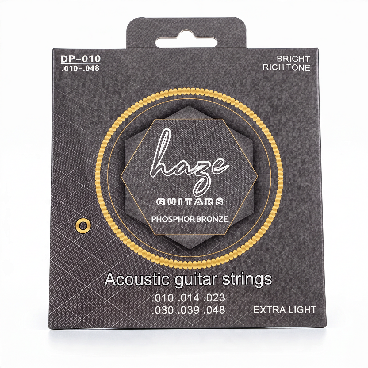 Haze Guitar Australia DP010 extra light acoustic guitar strings set with phosphor bronze winding in retail packaging.