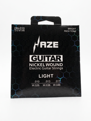 Haze Guitar Australia DN010 light gauge nickel wound electric guitar strings in black hexagonal pattern packaging