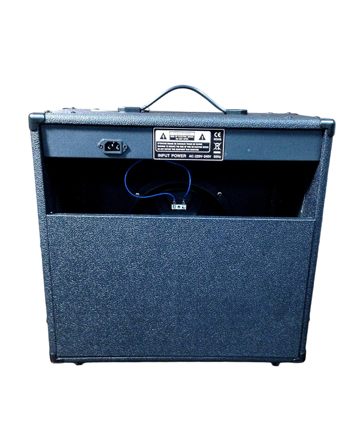 Haze Guitar Australia HSB60 40W bass amplifier back view showing the open-back cabinet and power input