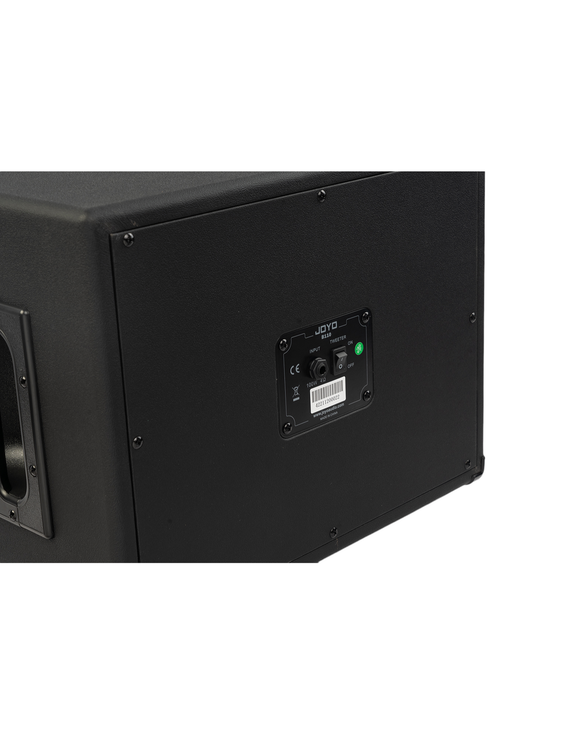 Haze Guitar Australia JOYO B110 bass cabinet rear panel showing input jack and switchable horn tweeter control