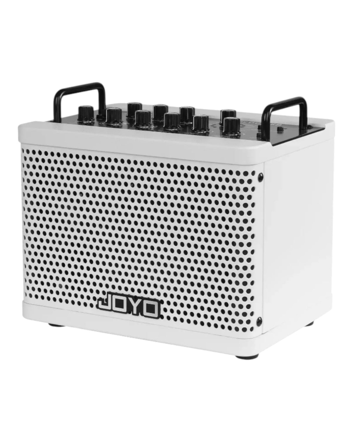 Haze Guitar Australia Joyo DC15B portable white digital bass amplifier with top control knobs and carry handles