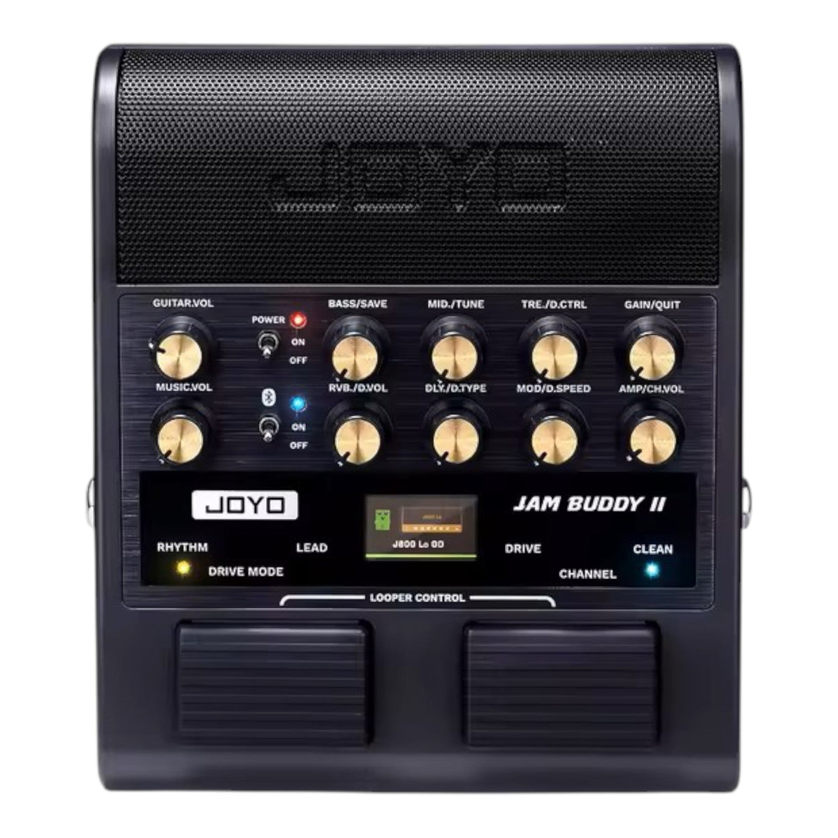 Haze Guitar Australia Joyo JAM BUDDY II black portable guitar amplifier with control knobs and footswitches