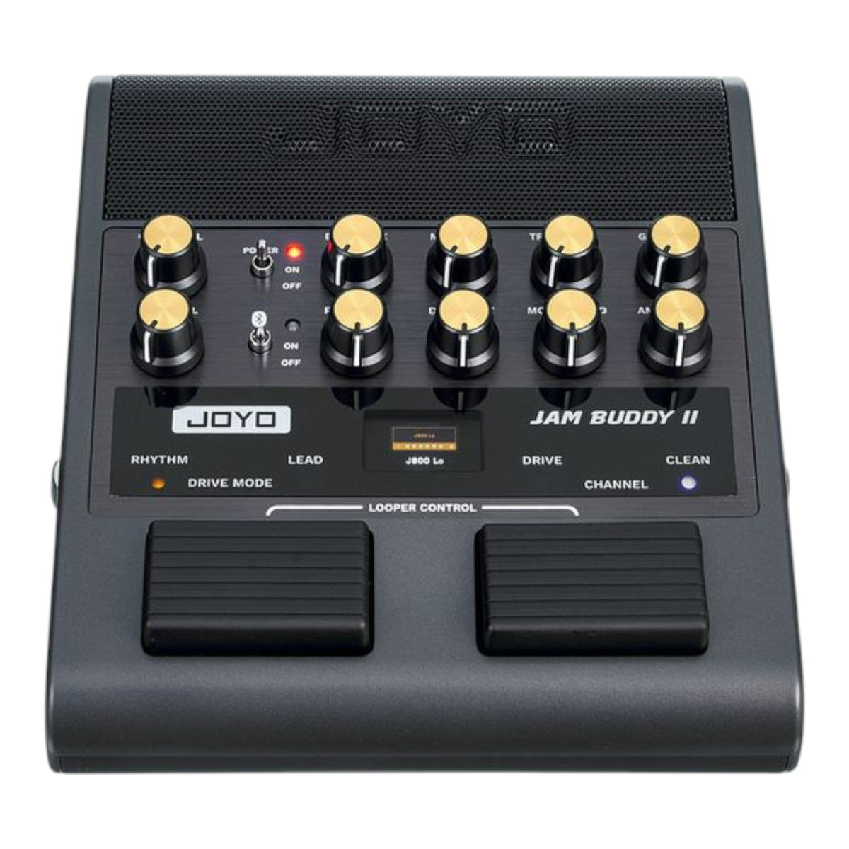 Haze Guitar Australia Joyo JAM BUDDY II black portable modelling guitar amplifier with control knobs and footswitches