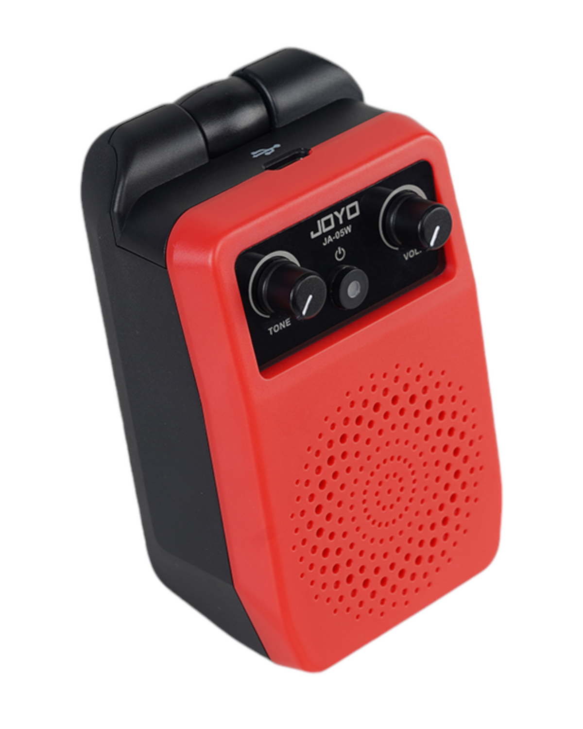 Haze Guitar Australia JOYO JA-05W portable red and black mini electric instrument amplifier with tone control knobs
