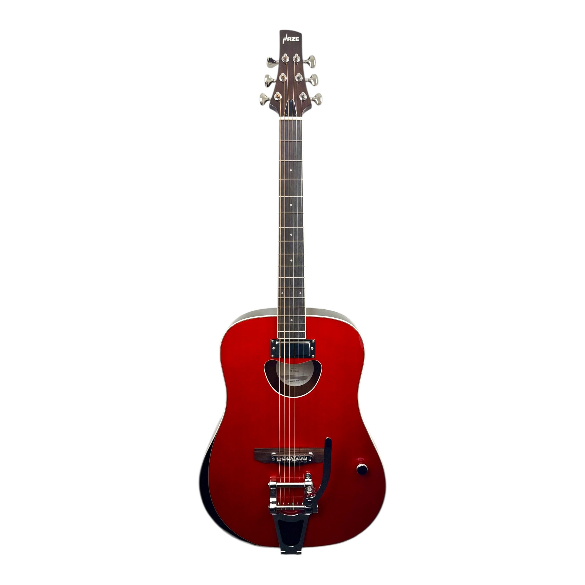 Haze HB128J “Vibrance” Solid Sitka 41” Grand Auditorium Hybrid Acoustic-Electric Guitar w/ Vibrato Bar & Tune-o-Matic Saddle