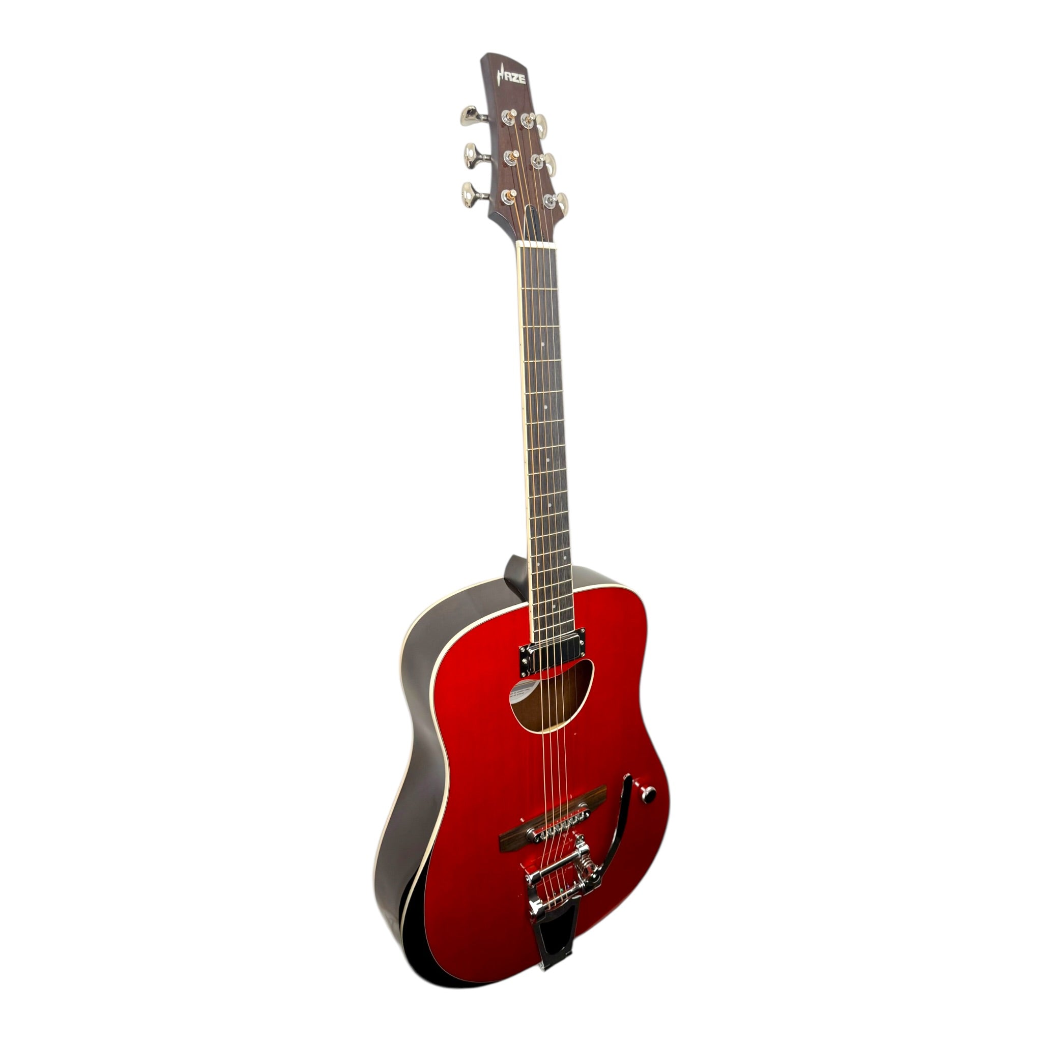 Haze HB128J “Vibrance” Solid Sitka 41” Grand Auditorium Hybrid Acoustic-Electric Guitar w/ Vibrato Bar & Tune-o-Matic Saddle