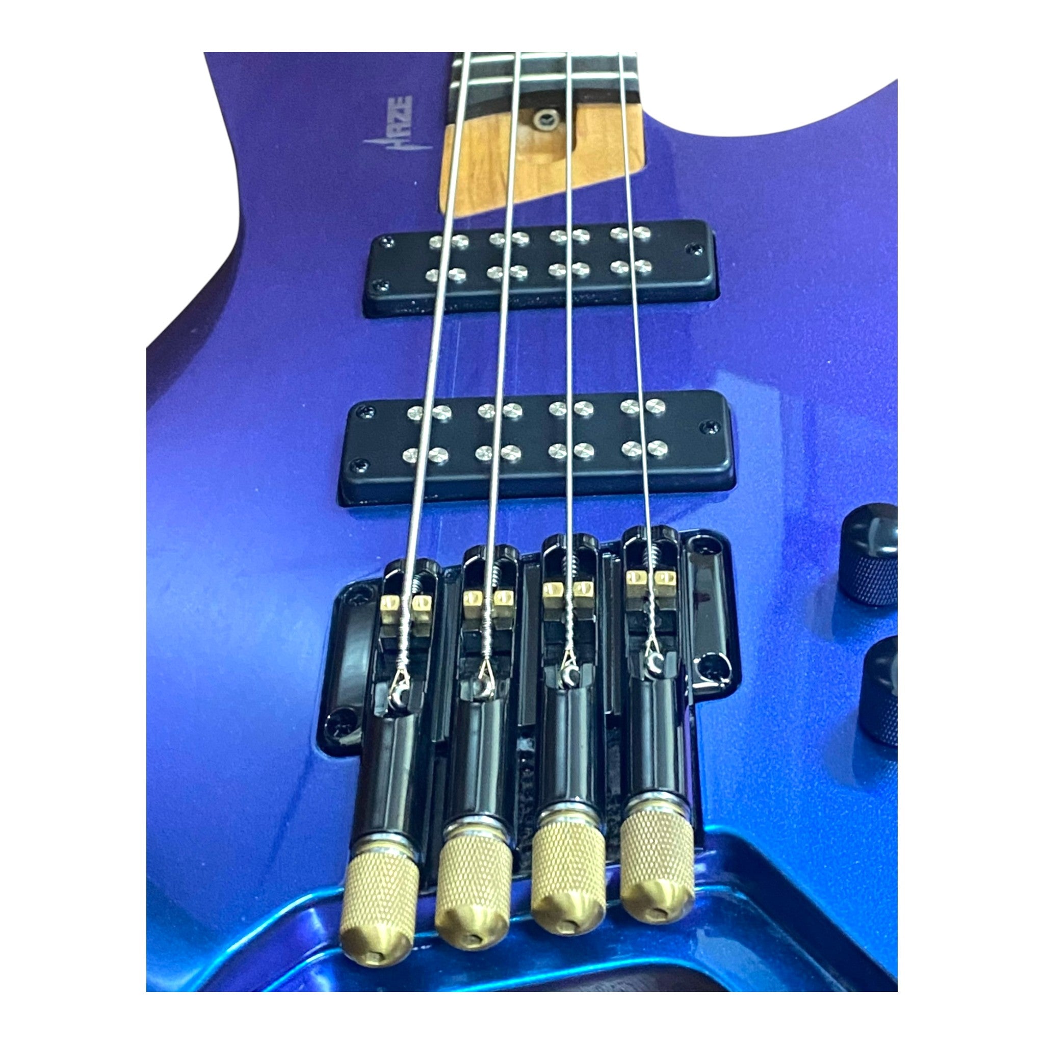 Haze HB4BLP Aurora Series Headless Electric Bass – 24-Fret Roasted Maple Neck, Blue-Purple Chameleon Finish, & Active BJ-80 Pickups