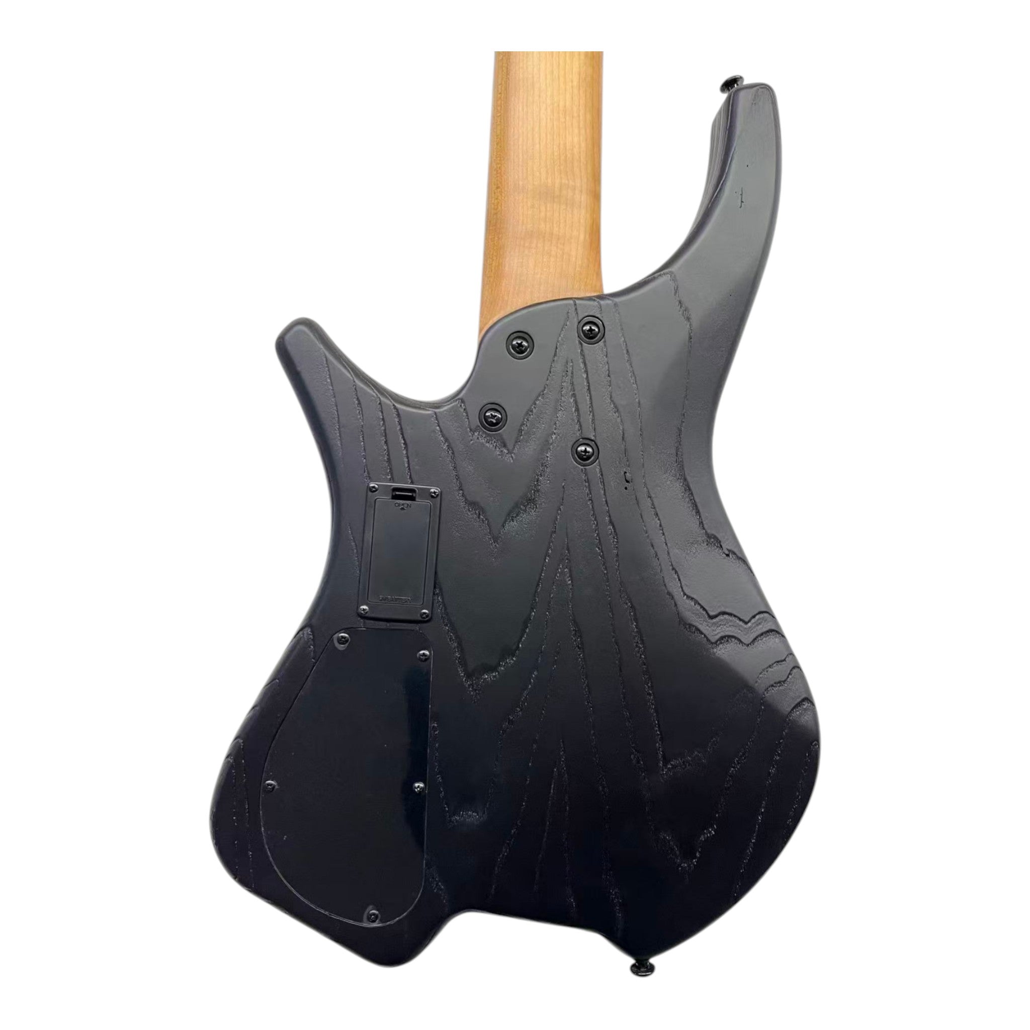 (PREORDER: ETA MID-MARCH 2026) Haze HB5 “Ashbound” Headless 5-String Electric Bass – Active BJ-80 Pickups – Woodgrain Black – HB5BK