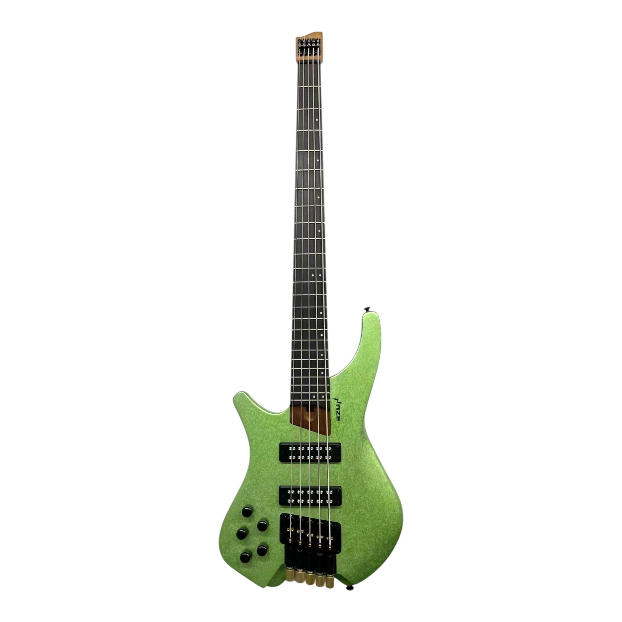 Haze HB5 “Emerald” Left-Handed Headless 5-String Electric Bass – Active BJ-80 Pickups – Snowflake Green – HB5SGLH