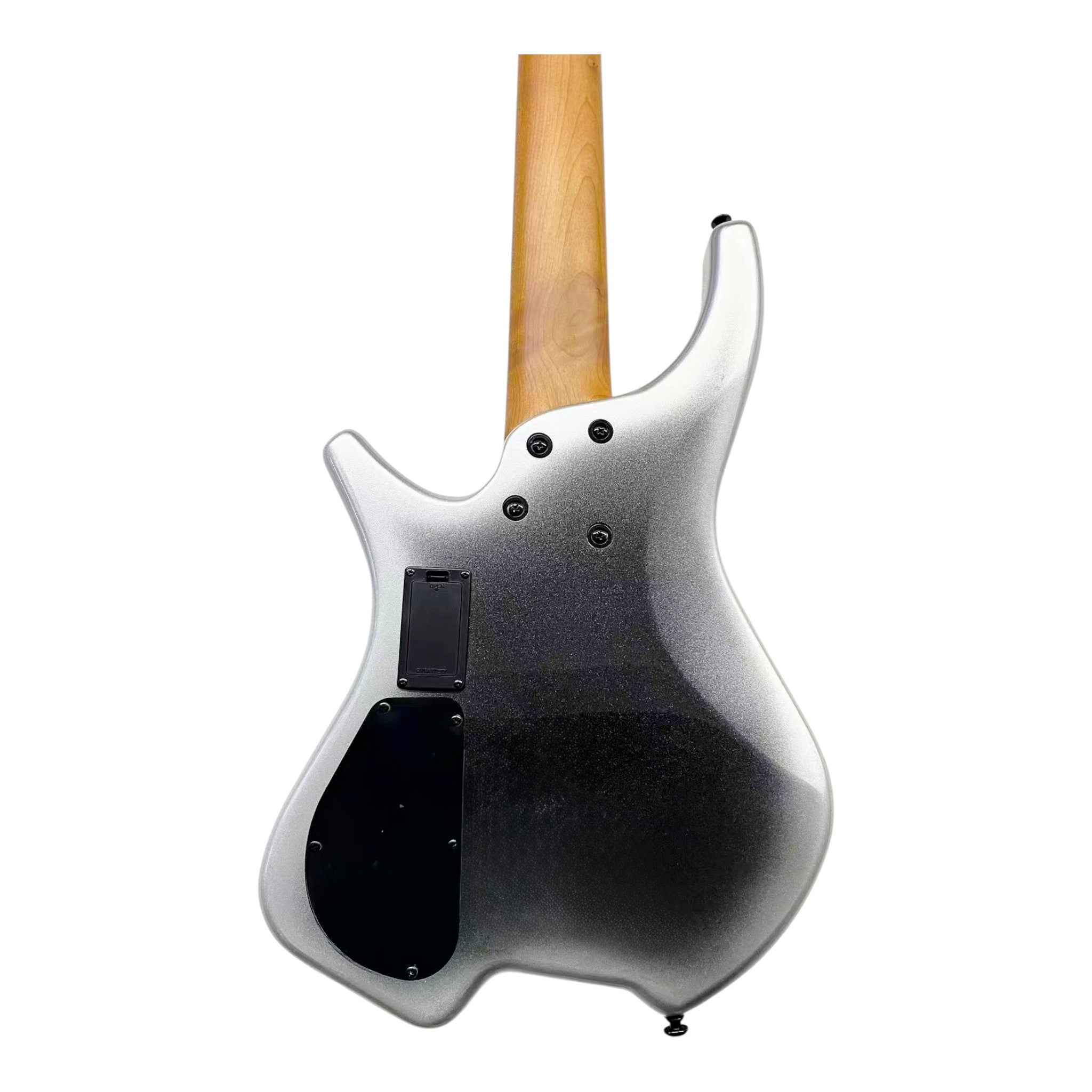 (PREORDER: ETA MID-MARCH 2026) Haze HB5 “Silverstorm” Headless 5-String Electric Bass – Active BJ-80 Pickups – Metallic Silverburst – HB5SI