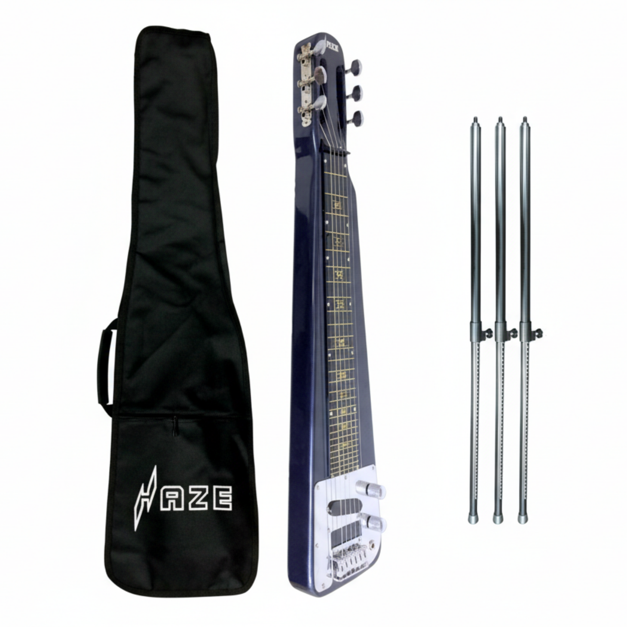Haze HSLT1930 Metallic Blue Lap Steel Electric Guitar + 10W Amp. (Optional)