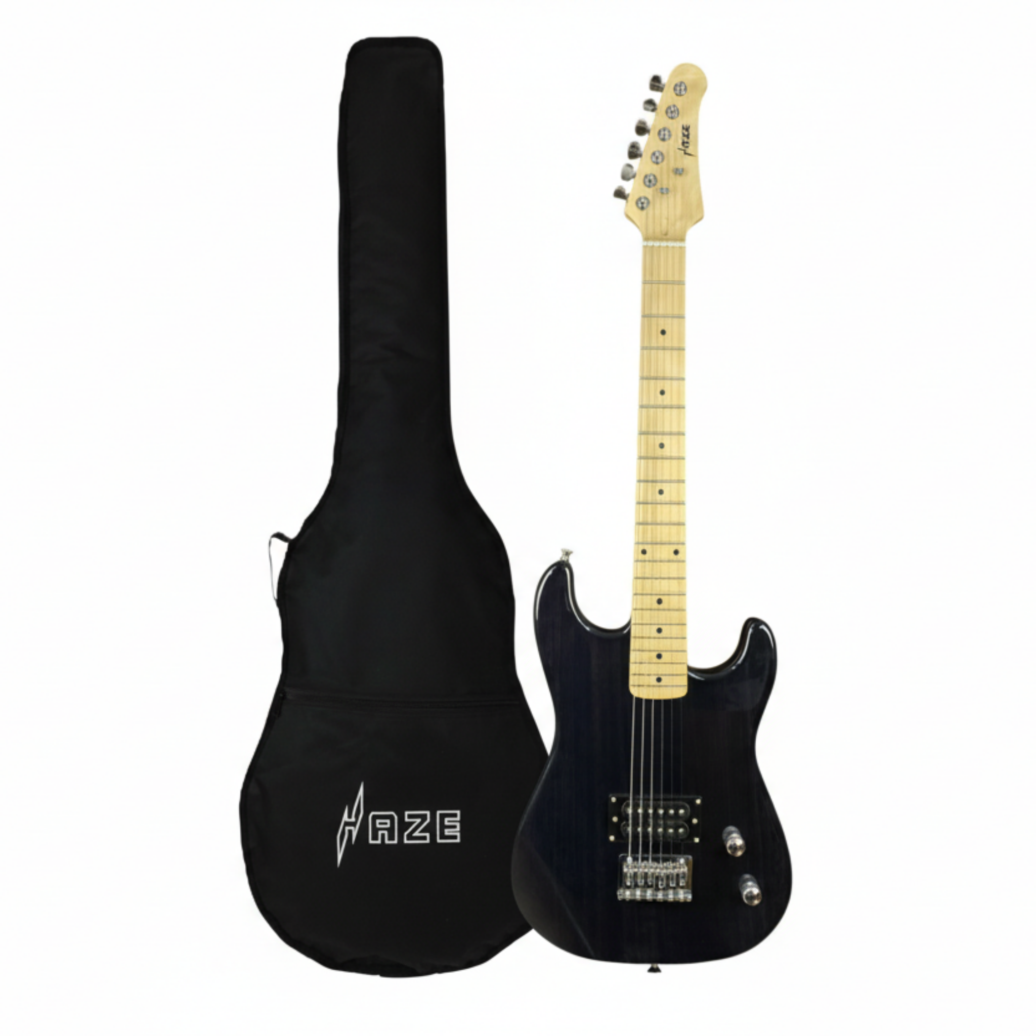 Haze HST01 "Asteroid" Black 3/4 Size Student Electric Guitar