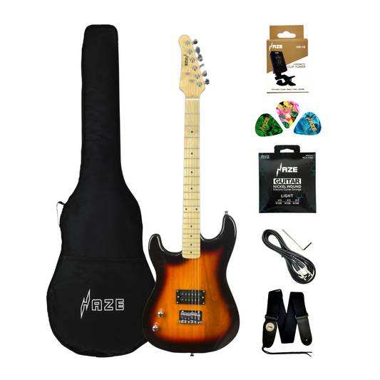 Haze HST01 Sunburst Left-Handed 3/4 Size Student Electric Guitar