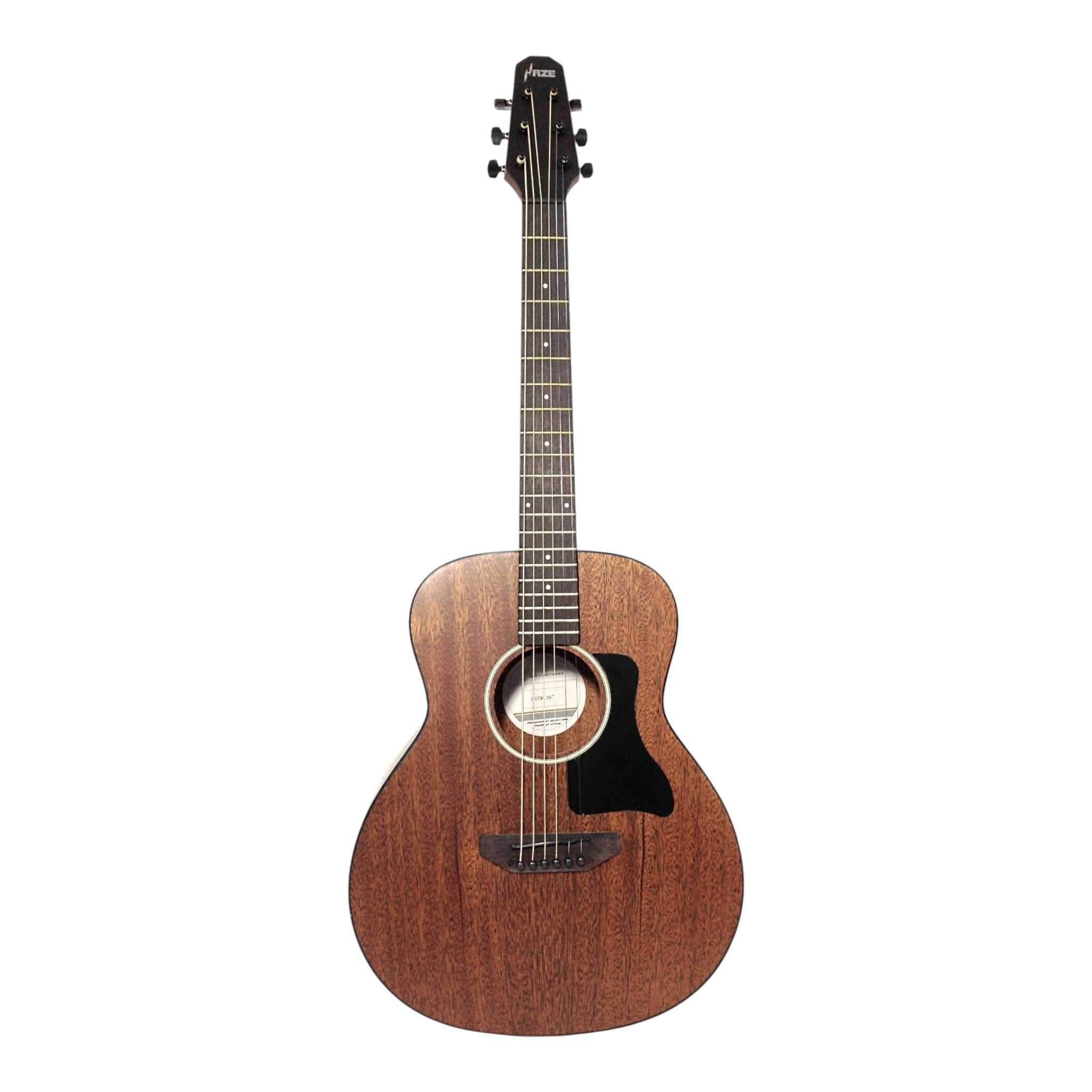 Haze HSTML 34"/36" Traveler Arched-Back Thin-V Neck Acoustic Guitar - Natural