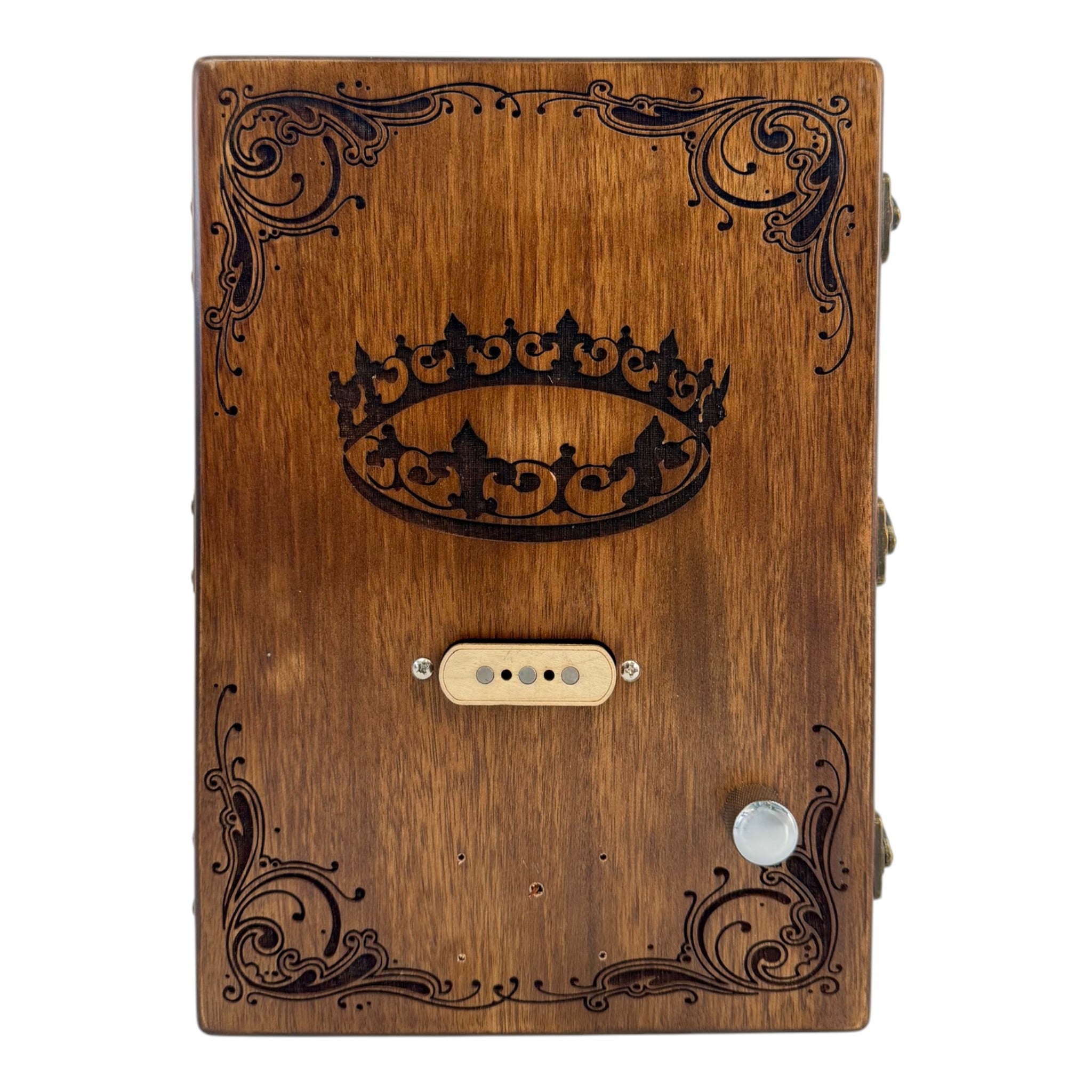Haze "Royal" Mahogany Body 3-String Electric Cigar Box Guitar Complete DIY Kit - Passive Single Coil Pickup - HX58
