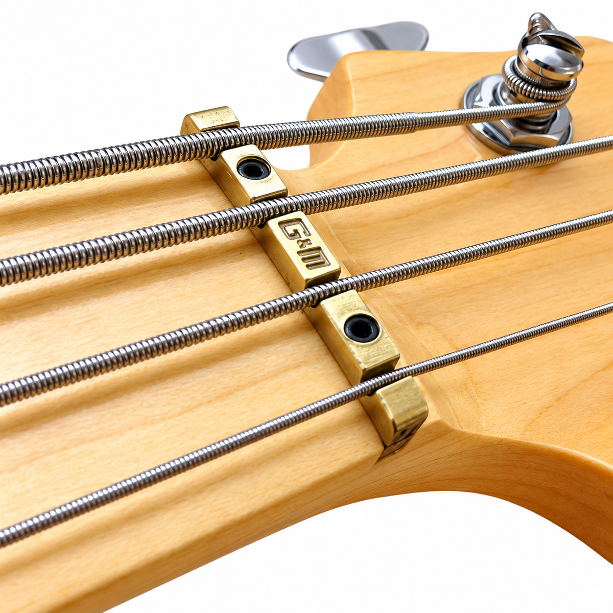 Haze Single-Coil Solid White Poplar Hybrid Electric Bass Guitar - Blue HYBRID4PJ