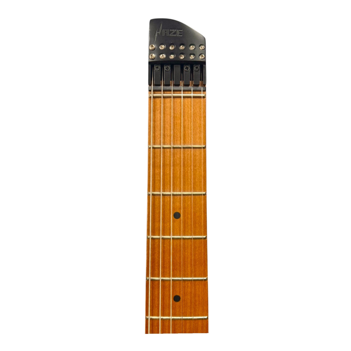 Haze HZHL1APU Headless HH Solid Mahogany HHL Electric Guitar - Tiger Purple