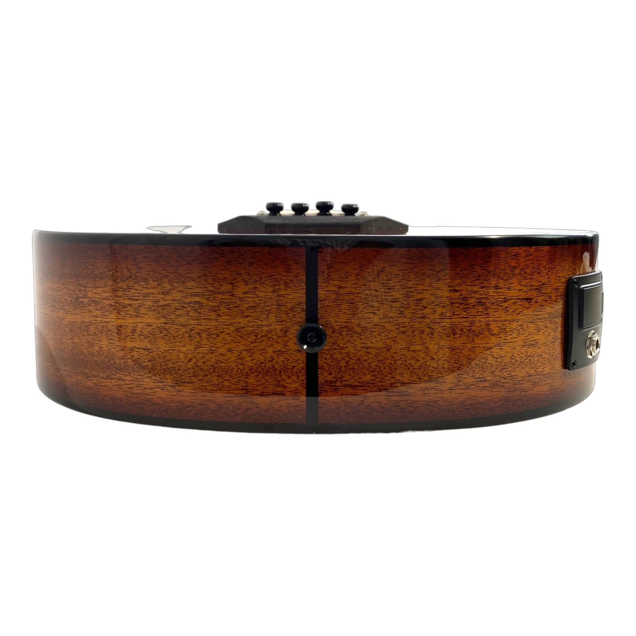 Haze 37" Solid Koa Top Height Adjustable Saddle Acoustic Bass Guitar - Natural HZMINISEBKOA