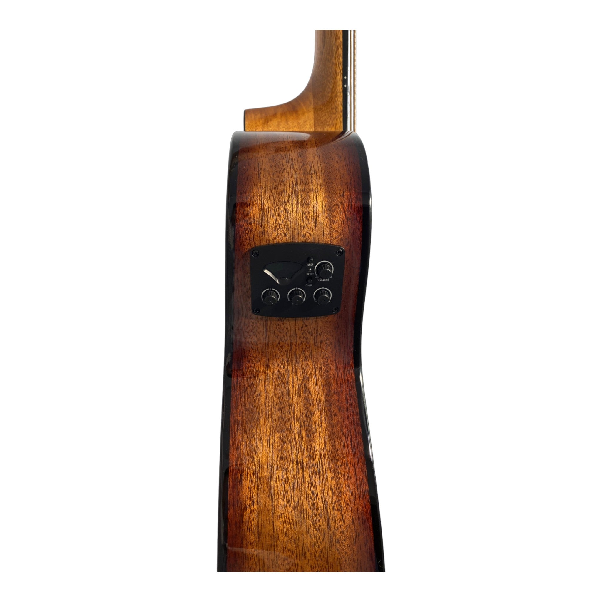 Haze 37" Solid Koa Top Height Adjustable Saddle Acoustic Bass Guitar - Natural HZMINISEBKOA