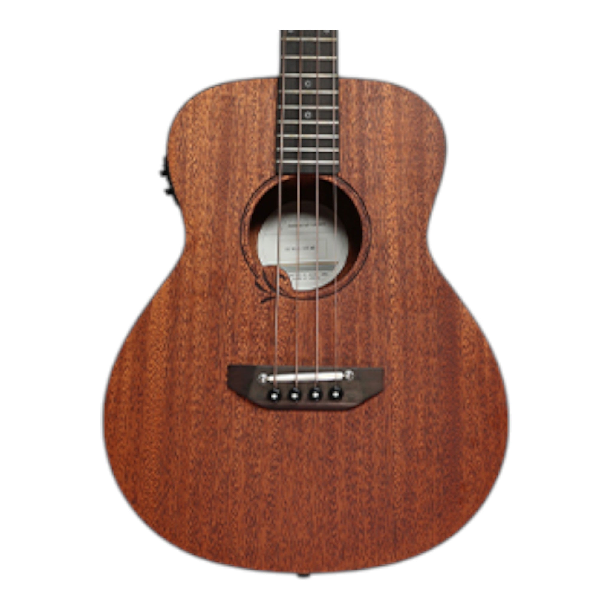 Haze 37" Solid Mahogany Top Height Adjustable Saddle Acoustic Bass Guitar - Natural HZMINISEBMH