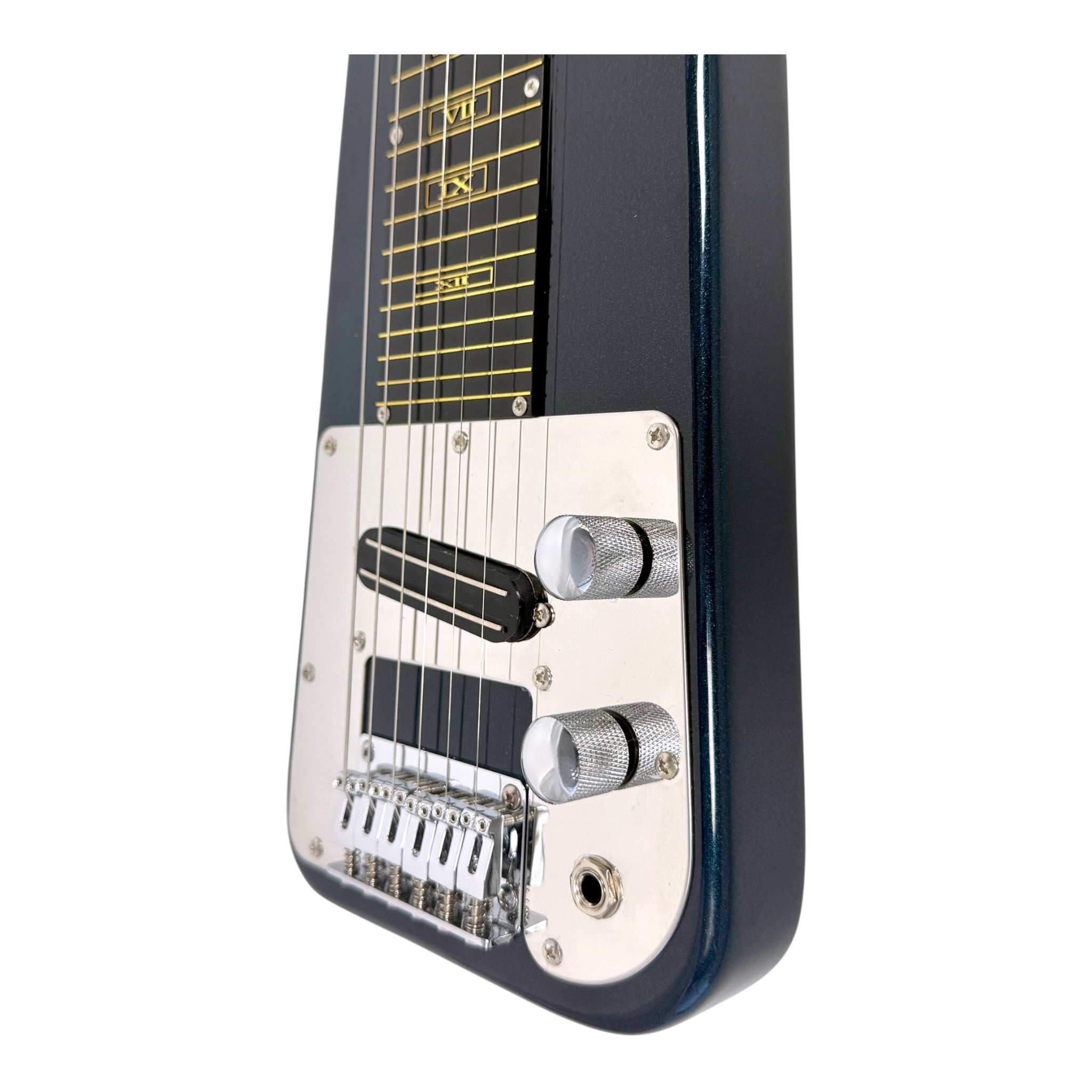 Haze LT30MBL Metallic Deep Teal Lap Steel Electric Guitar + 10W Amp. (Optional)