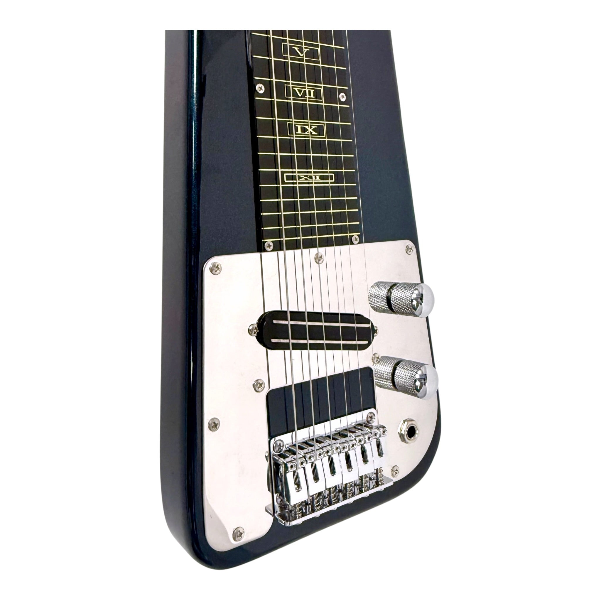 Haze LT30MBL Metallic Deep Teal Lap Steel Electric Guitar + 10W Amp. (Optional)