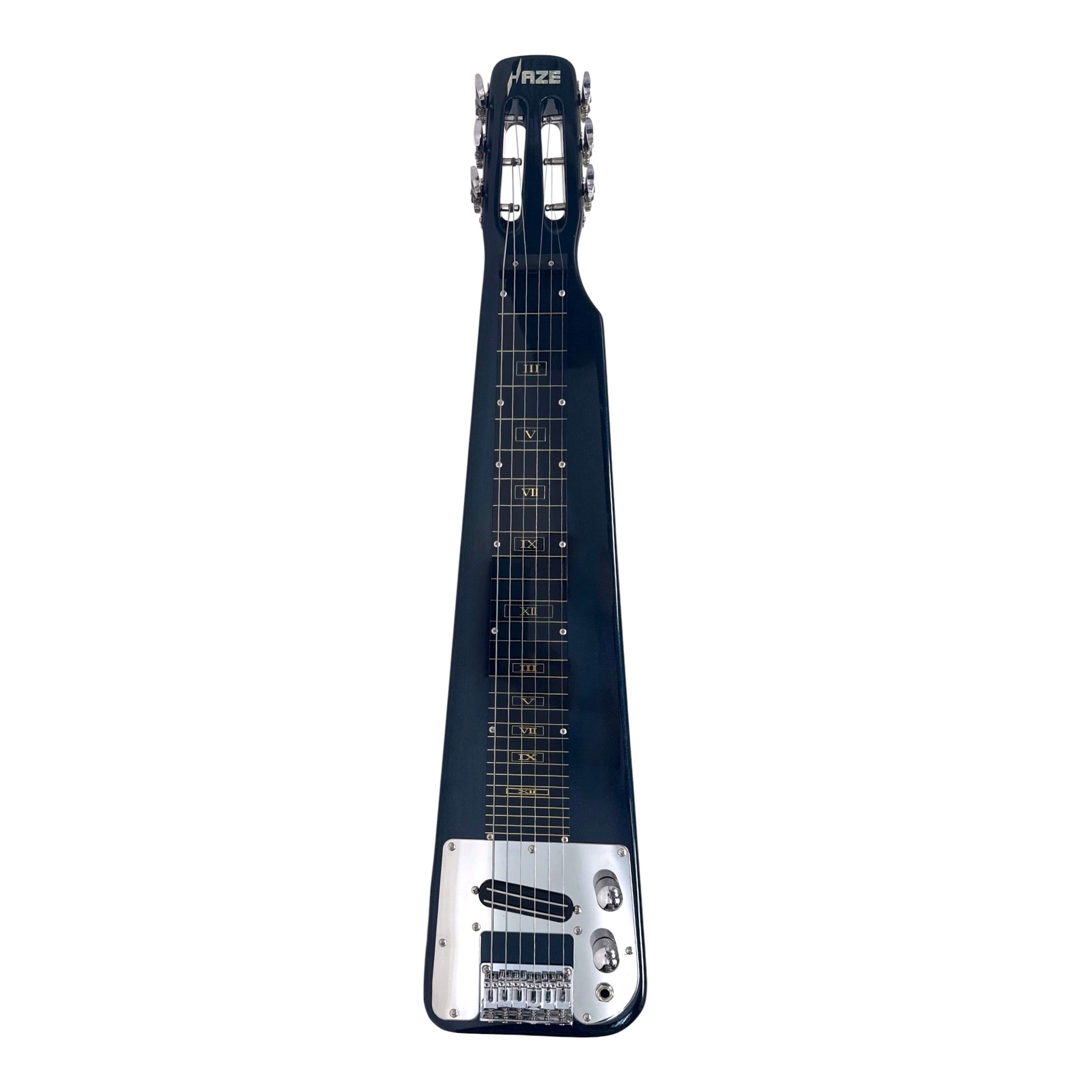 Haze LT30MBL Metallic Deep Teal Lap Steel Electric Guitar + 10W Amp. (Optional)
