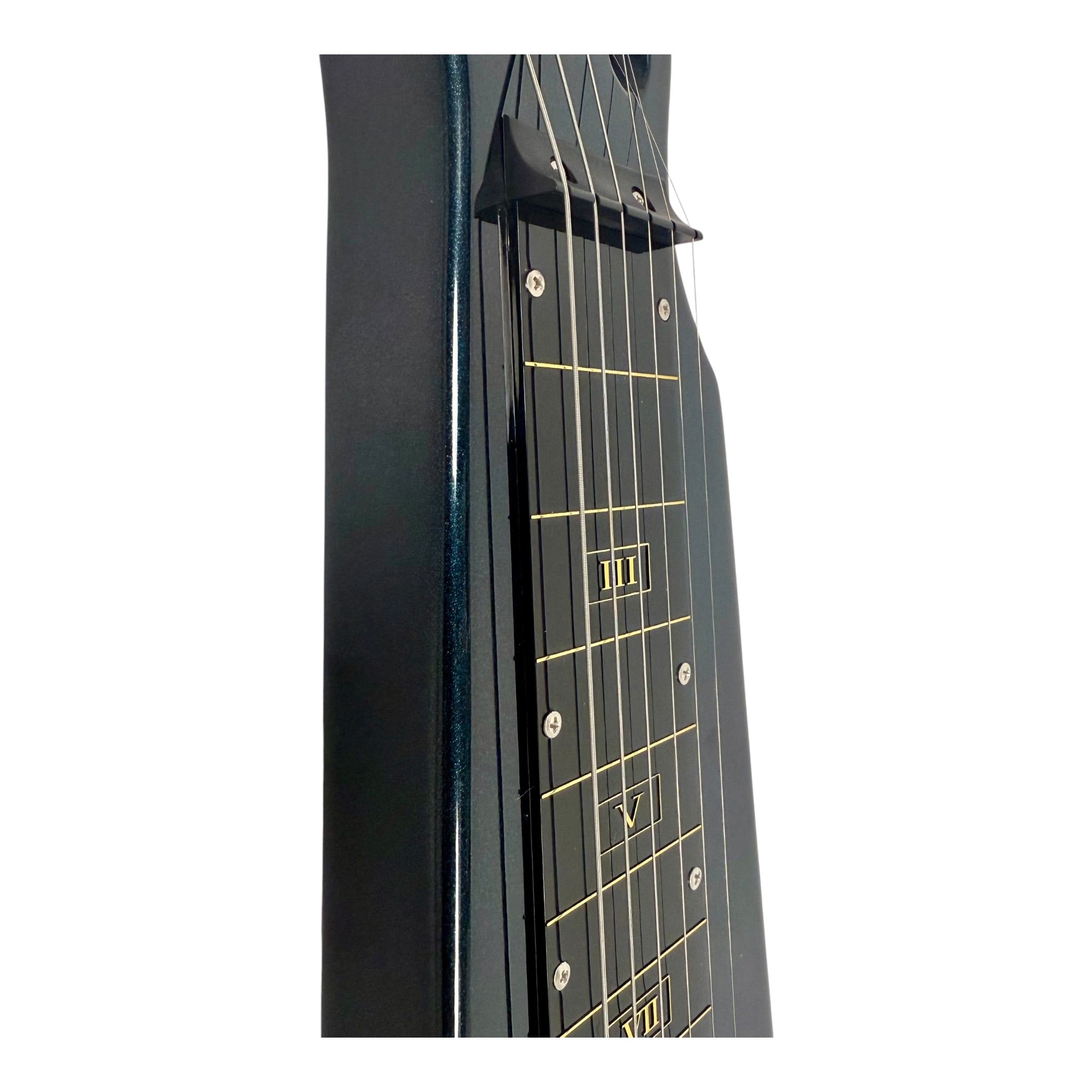 Haze LT30MBL Metallic Deep Teal Lap Steel Electric Guitar + 10W Amp. (Optional)