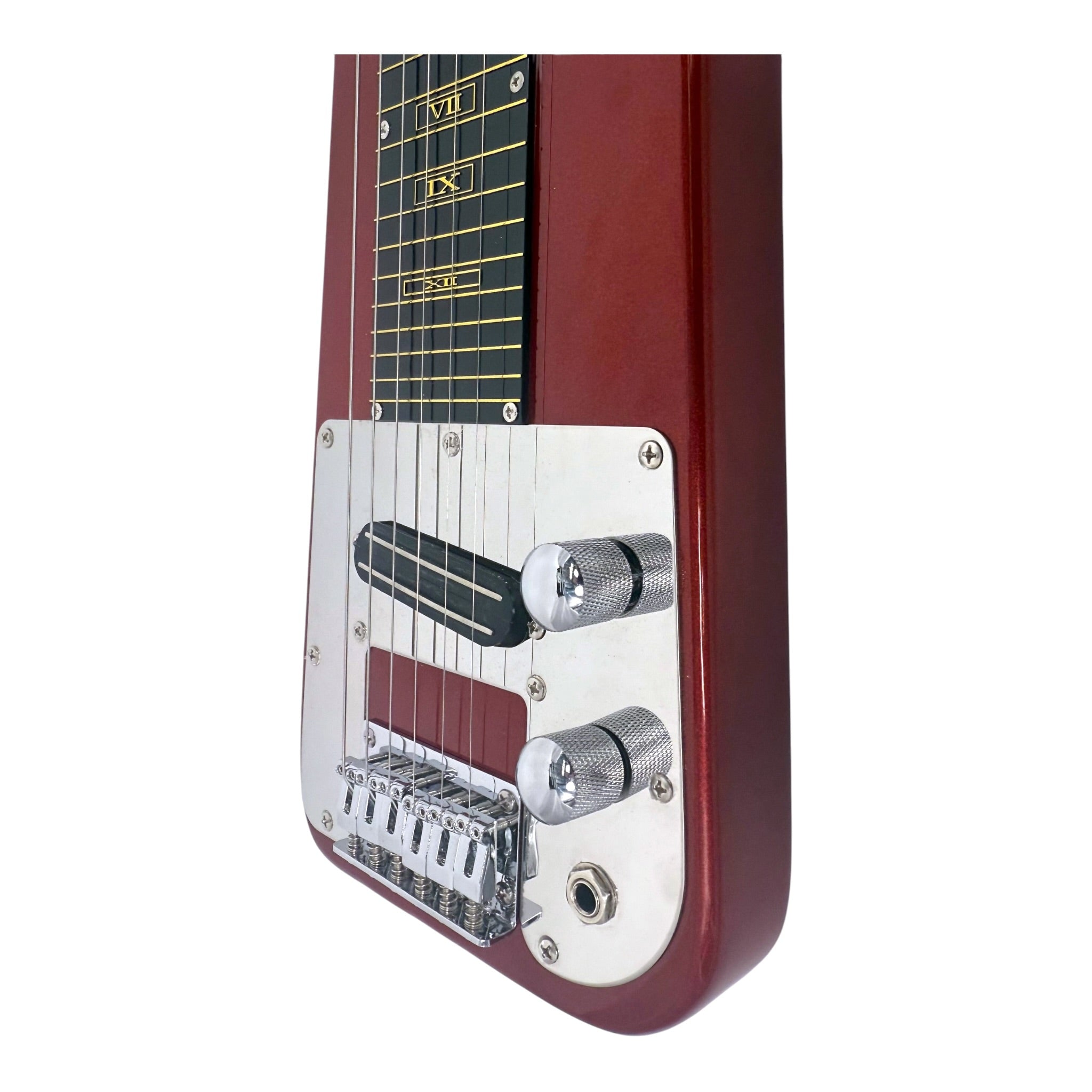 Haze LT30MRD Metallic Wine Red Lap Steel Electric Guitar + 10W Amp. (Optional)