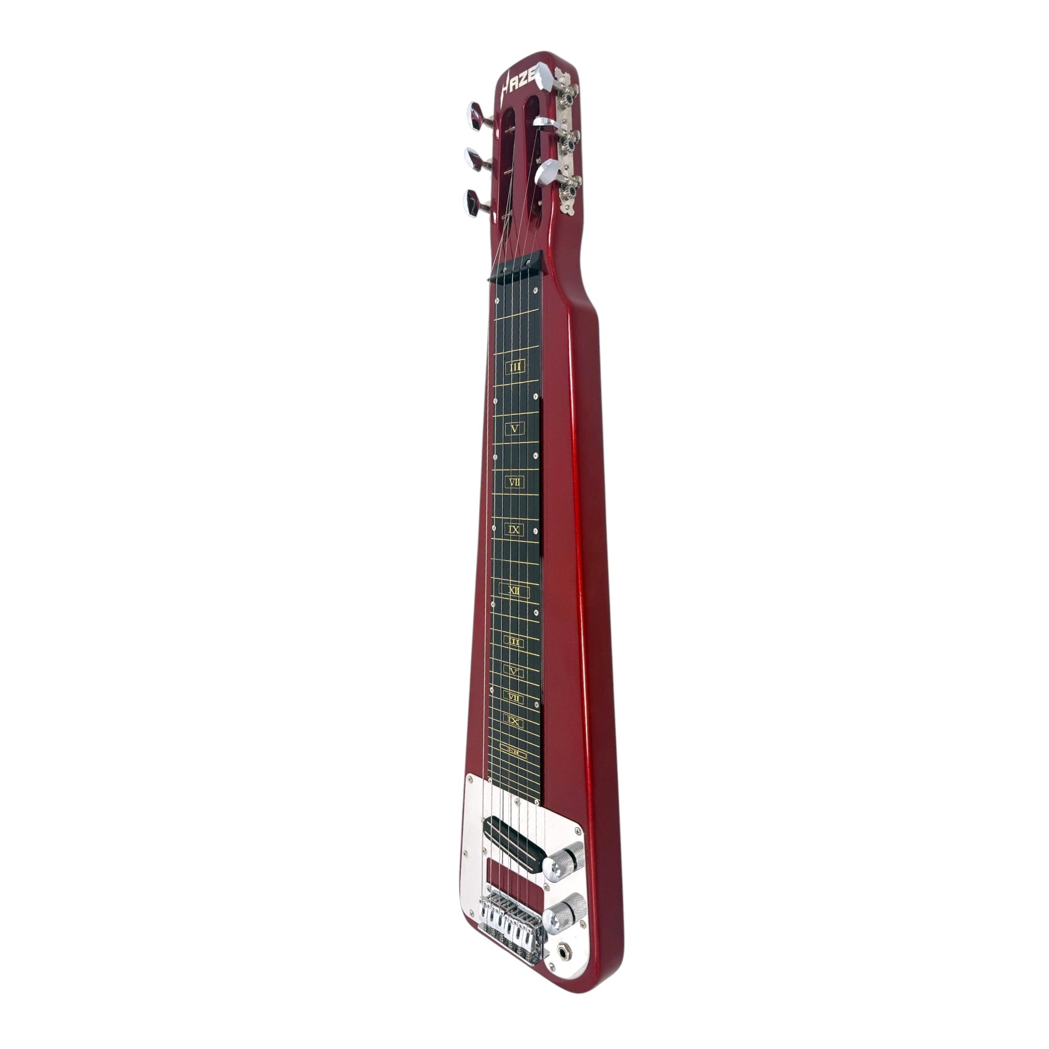 Haze LT30MRD Metallic Wine Red Lap Steel Electric Guitar + 10W Amp. (Optional)