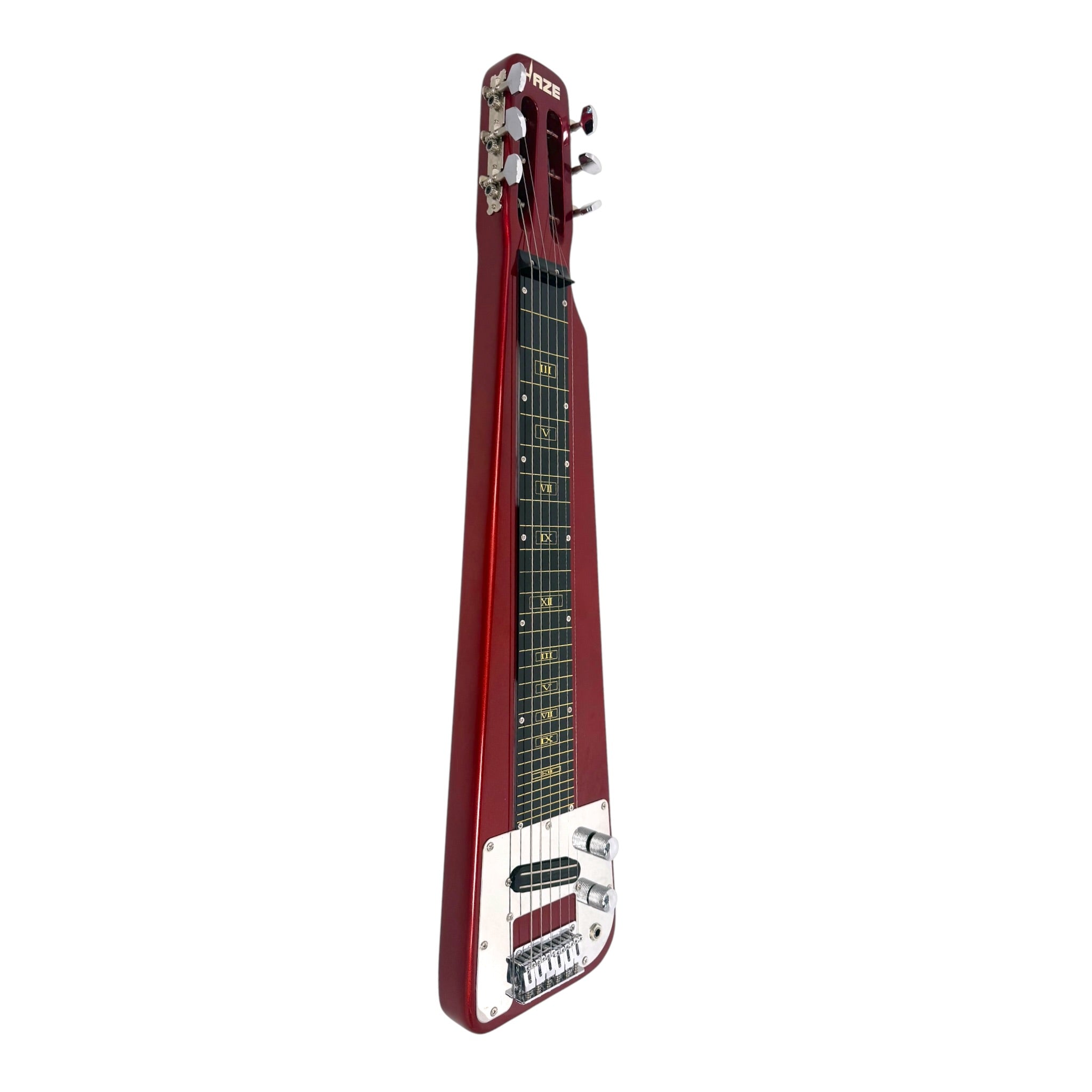Haze LT30MRD Metallic Wine Red Lap Steel Electric Guitar + 10W Amp. (Optional)
