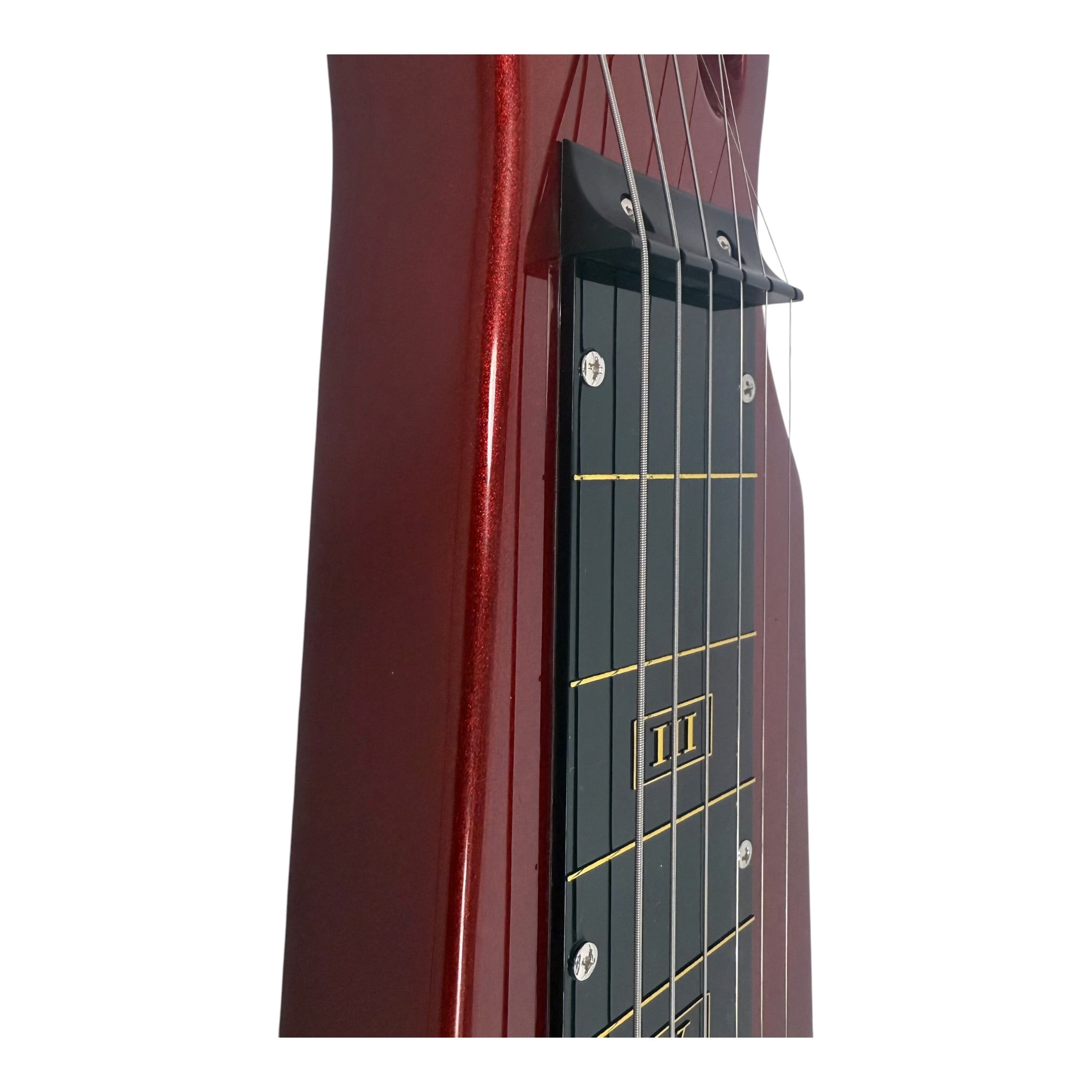 Haze LT30MRD Metallic Wine Red Lap Steel Electric Guitar + 10W Amp. (Optional)