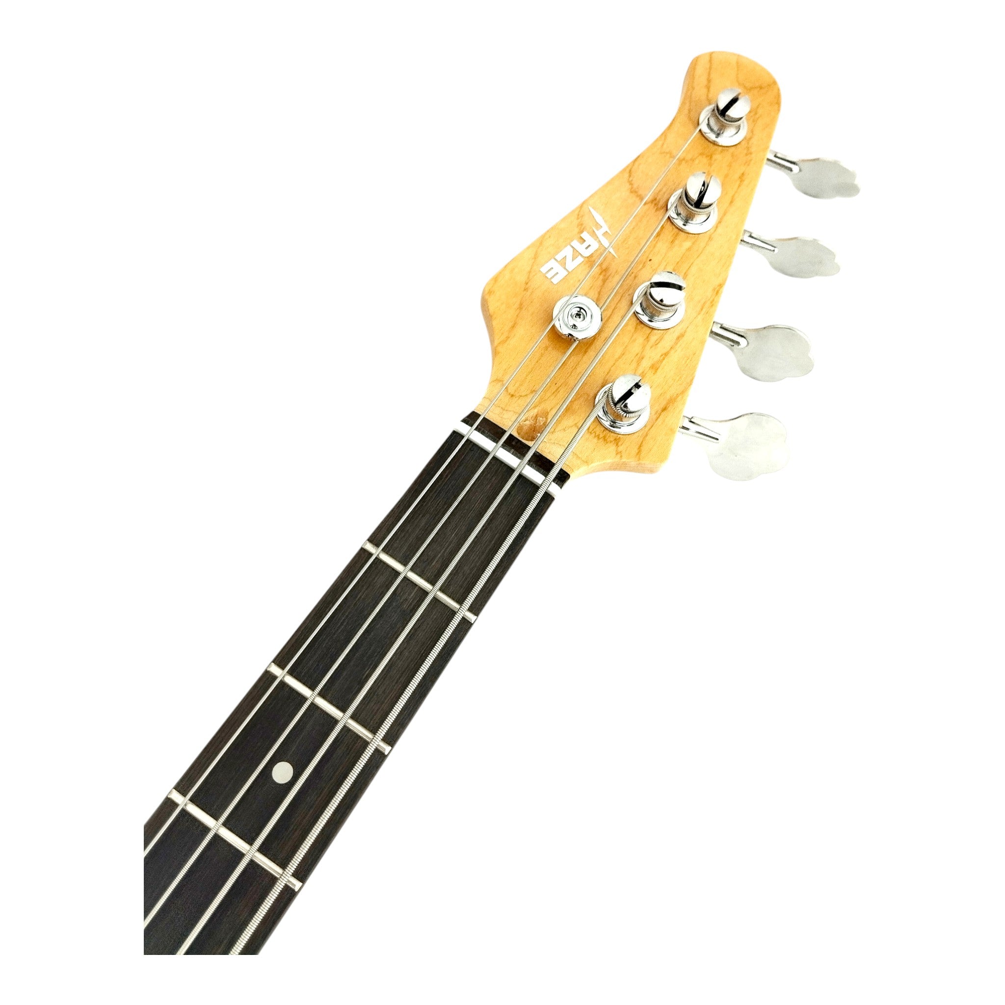 Haze Left Handed Basswood Sunburst Electric Bass Guitar - PB172BSLH  with Accessories and Haze CUBEBABY Portable Multifunctional Bass (Optional)
