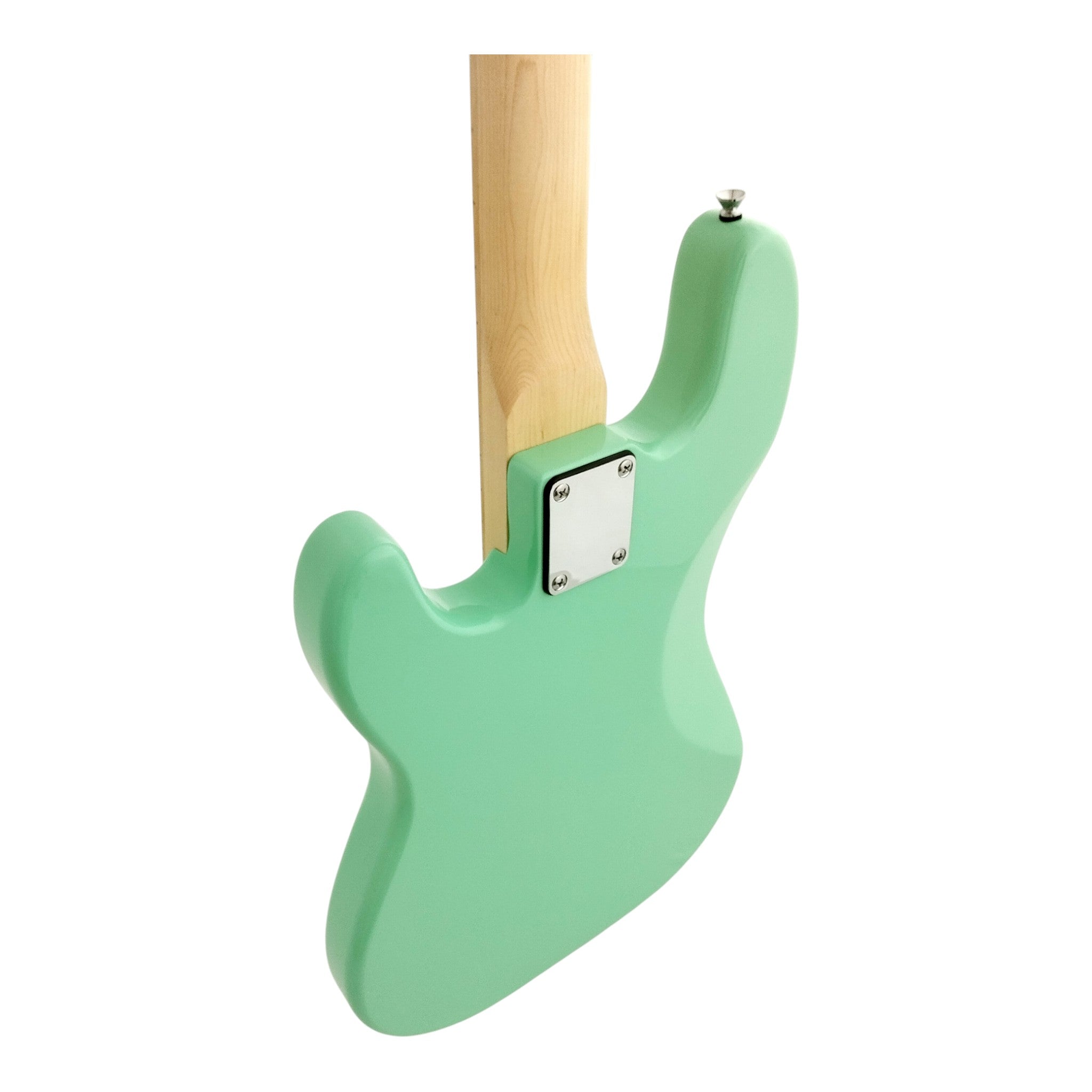 Haze Basswood Seafoam Green Electric Bass Guitar - Surf Green PB172GN  with Accessories and Haze CUBEBABY Portable Multifunctional Bass (Optional)